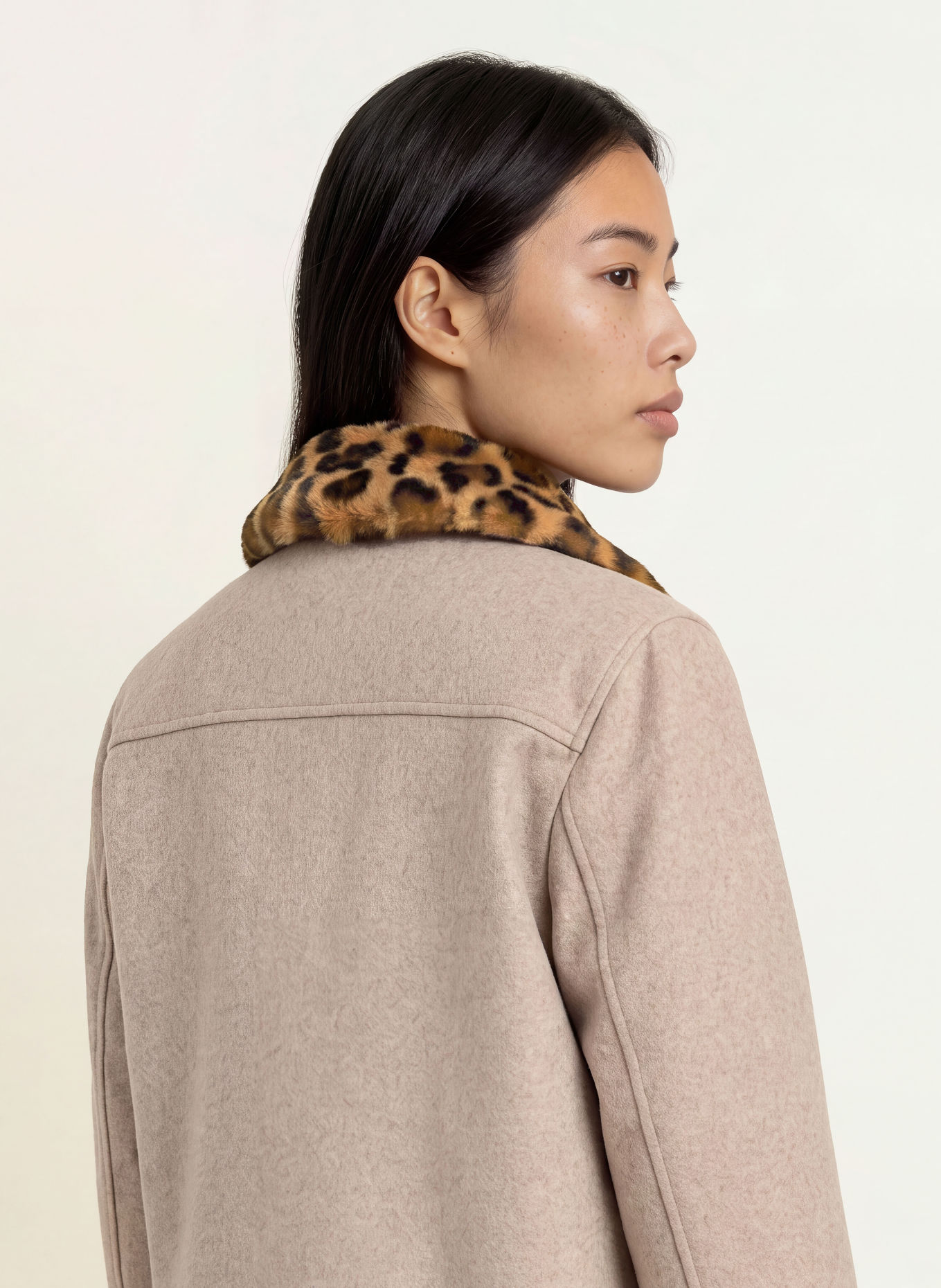 FRIEDA & FREDDIES AMAL-jas met afneembare Kraag van imitatiebont: BEIGE / BRUIN