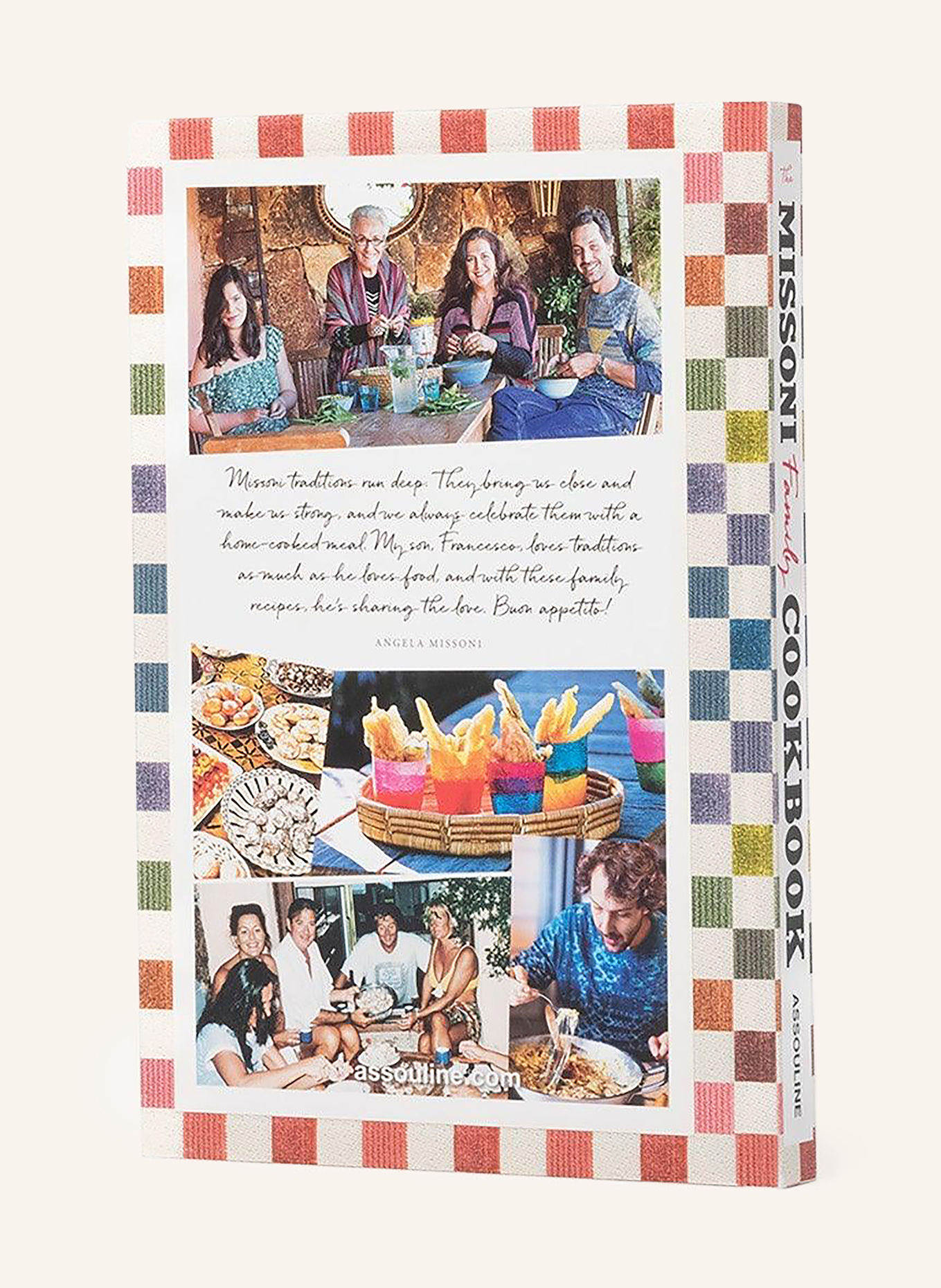 ASSOULINE Book: THE MISSONI FAMILY COOKBOOK: BEIGE / RED / DARK BLUE