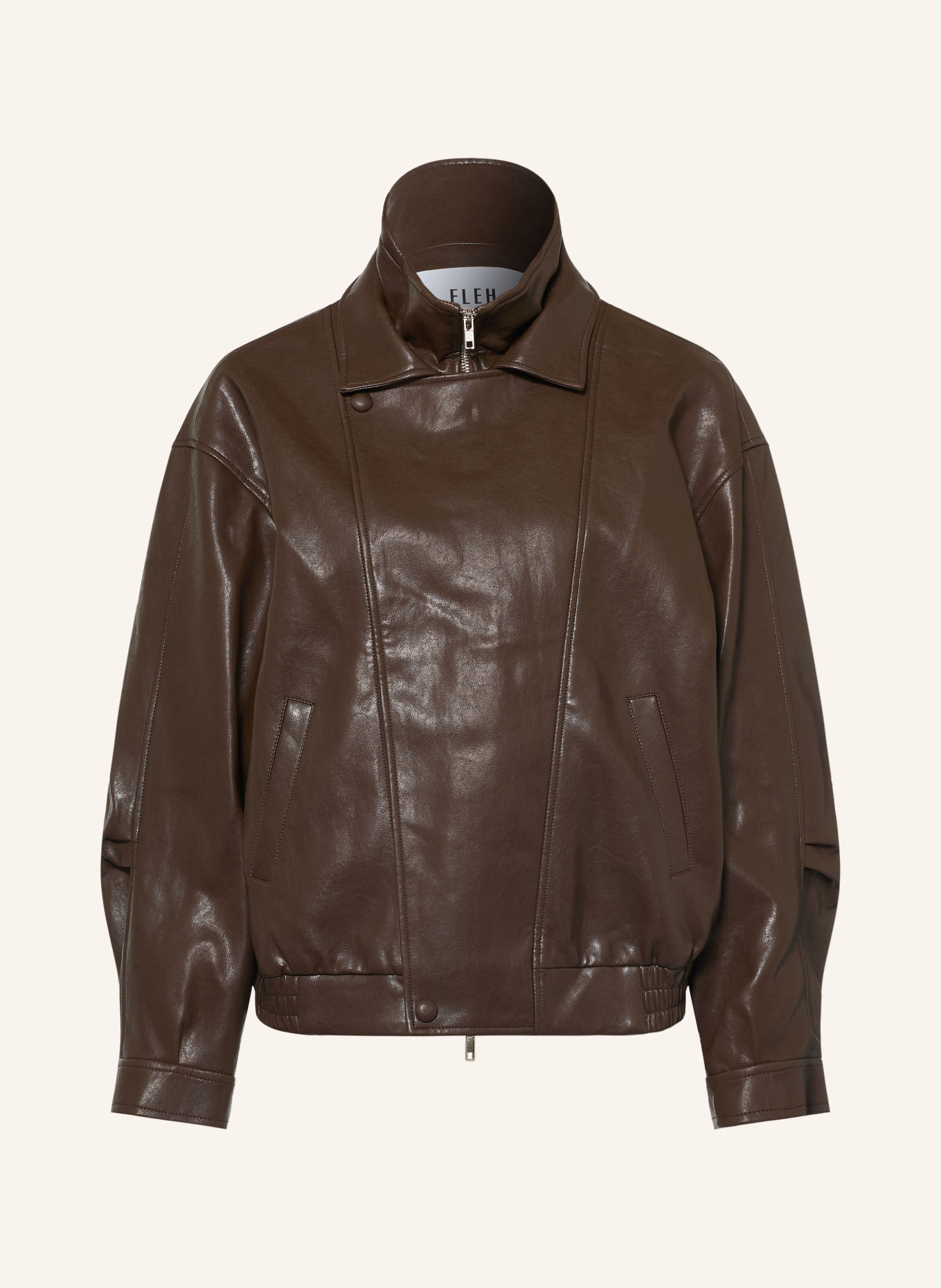 ELEH Leather-look jacket: DARK BROWN