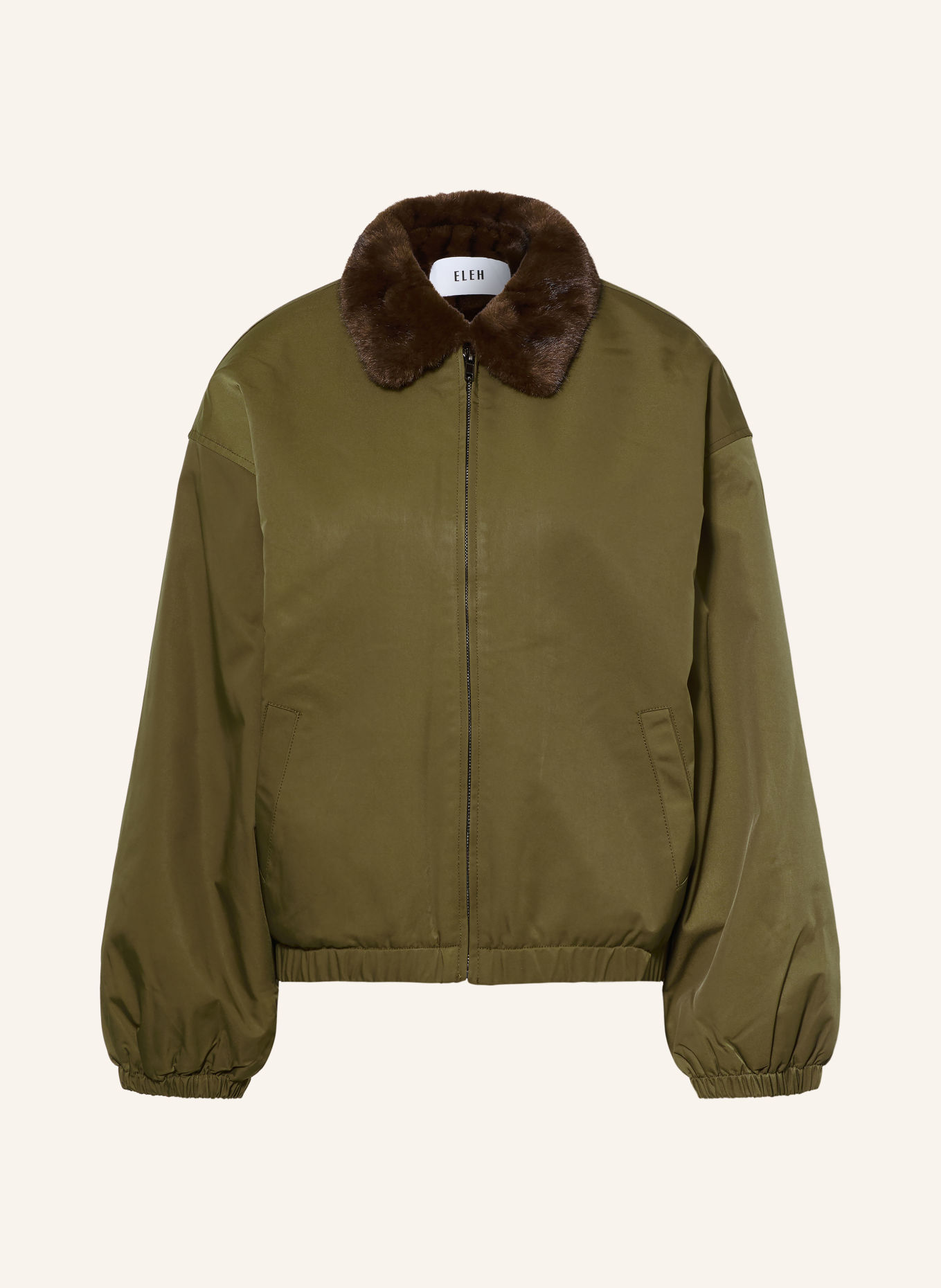 ELEH Blouson met imitatiebont: KAKI