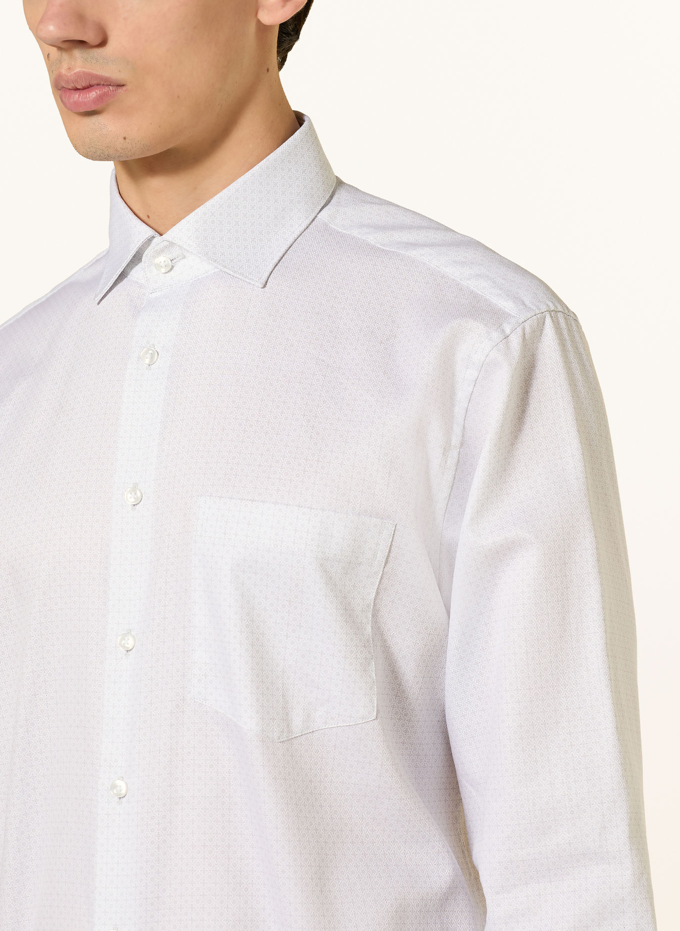 seidensticker Hemd Regular Fit: SILBER / WEISS