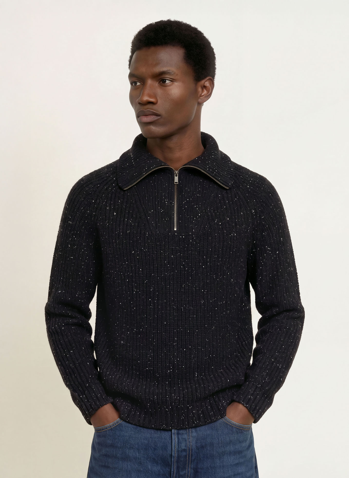 ARMEDANGELS Turtleneck: BLACK / WHITE