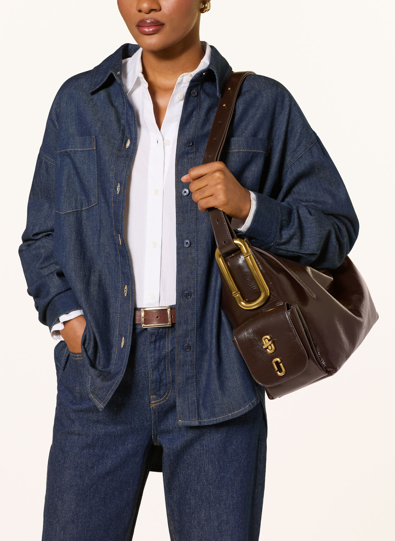 MARC JACOBS Bucket bag THE SCENE: DARK BROWN / GOLD