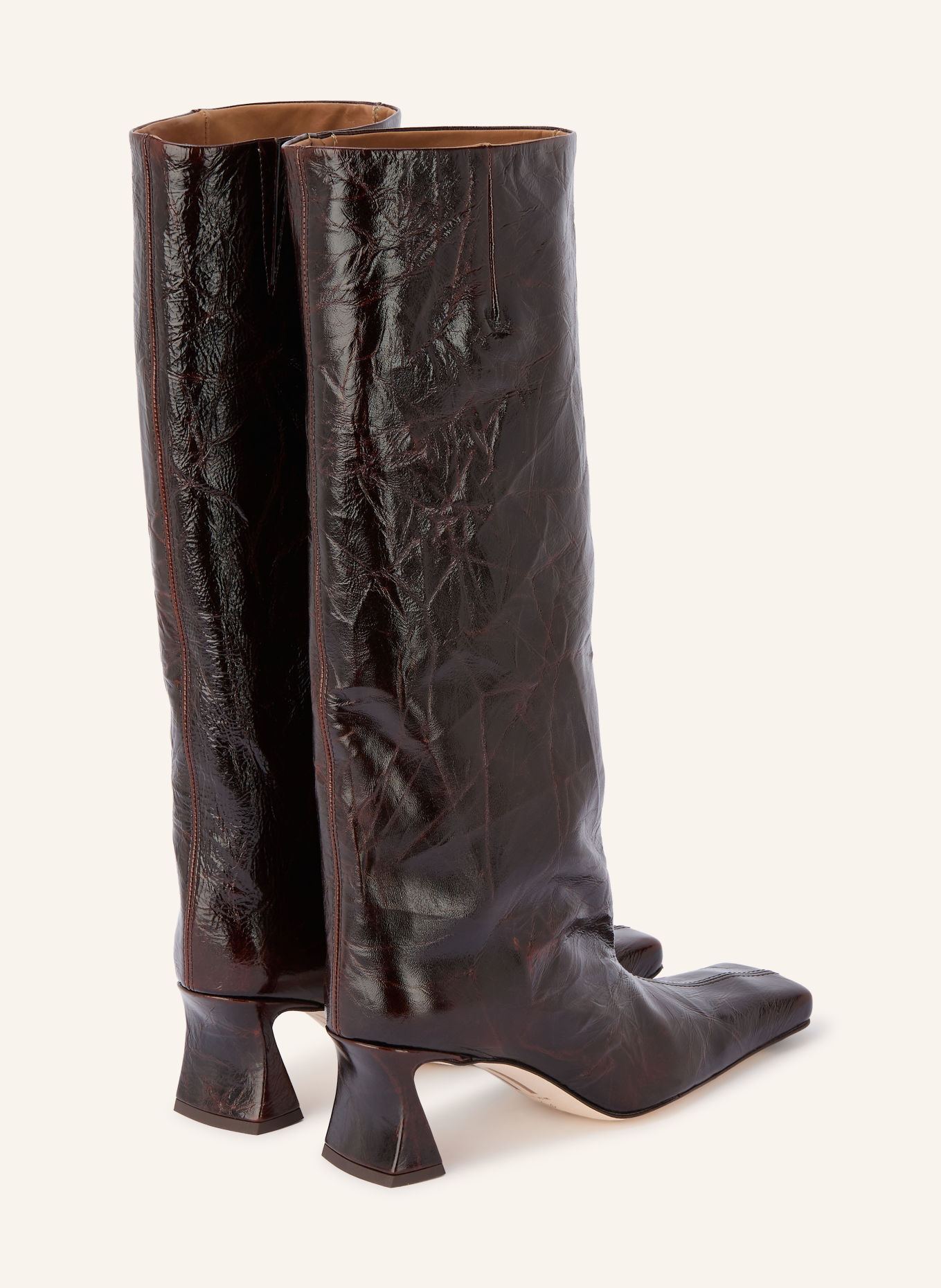 MIISTA Lackstiefel BLUMA: DUNKELBRAUN