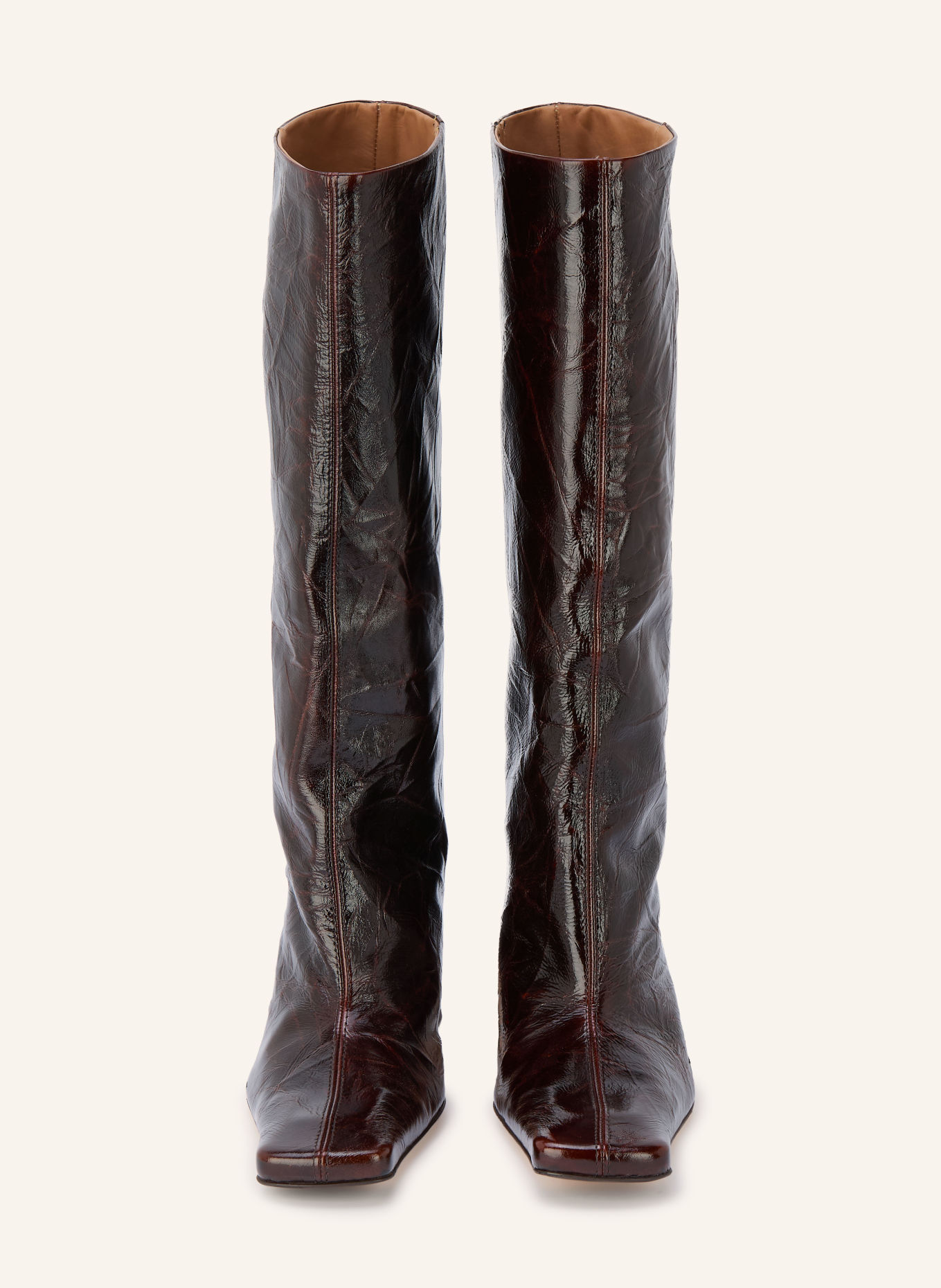 MIISTA Lackstiefel BLUMA: DUNKELBRAUN