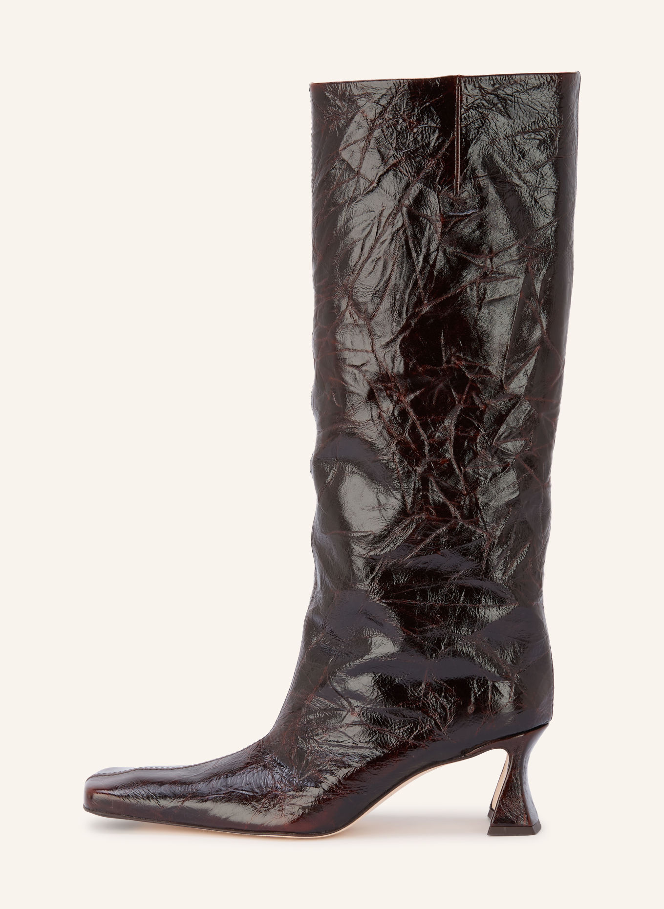 MIISTA Lackstiefel BLUMA: DUNKELBRAUN