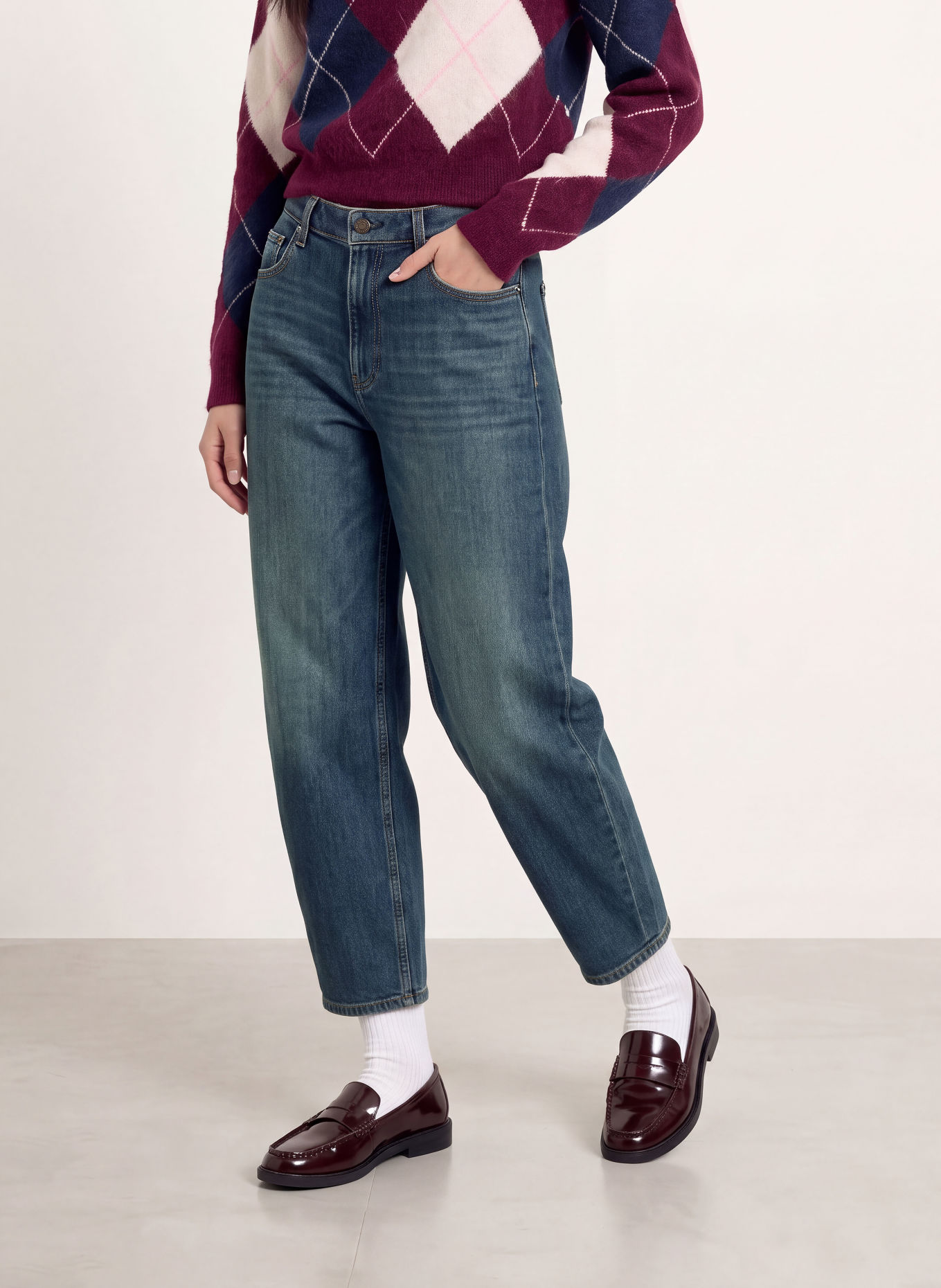 TOMMY JEANS Barrel Jeans JEANIE BALLOON: 1BK Denim Dark