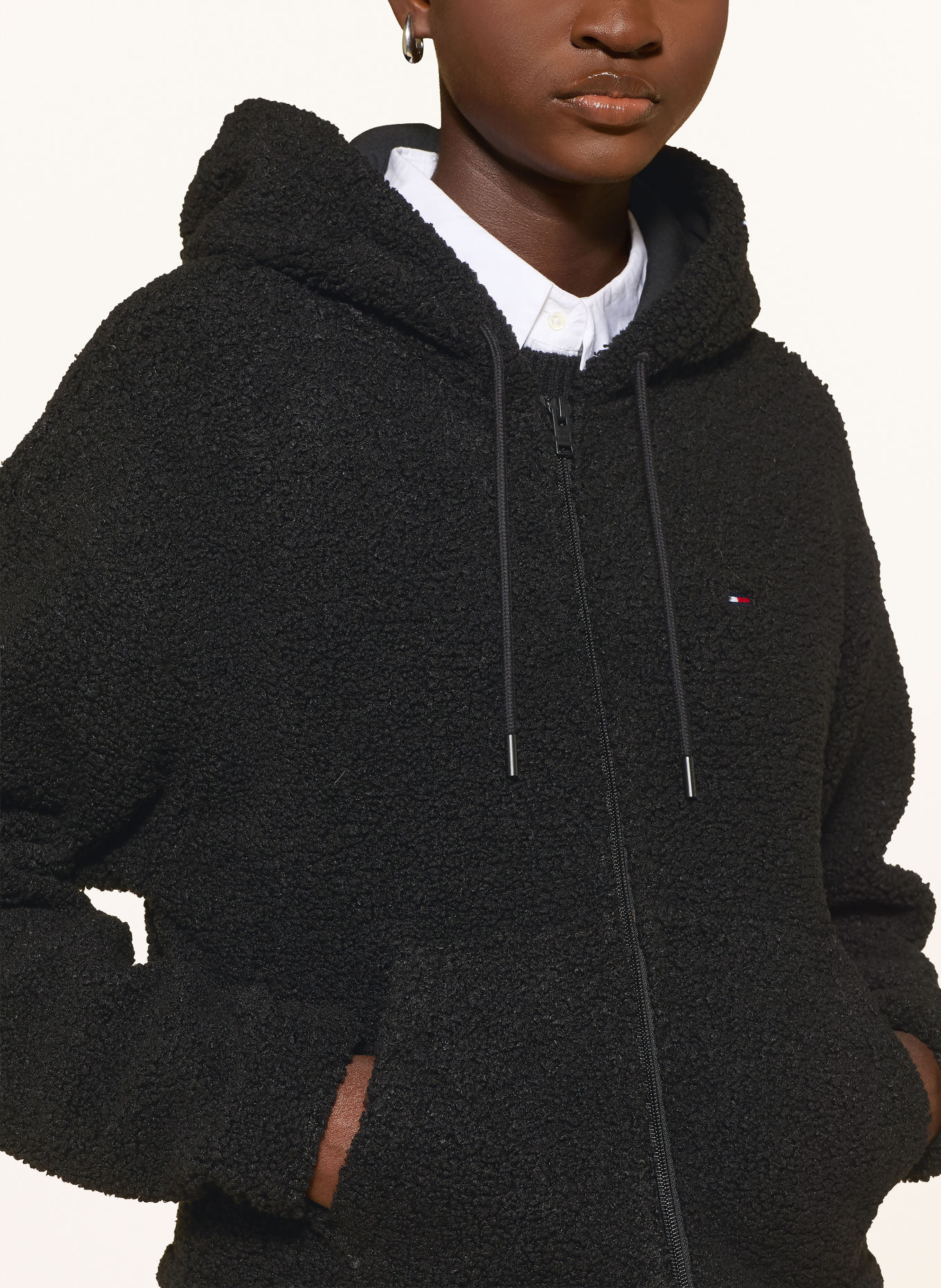 TOMMY JEANS Jas van teddybont: ZWART