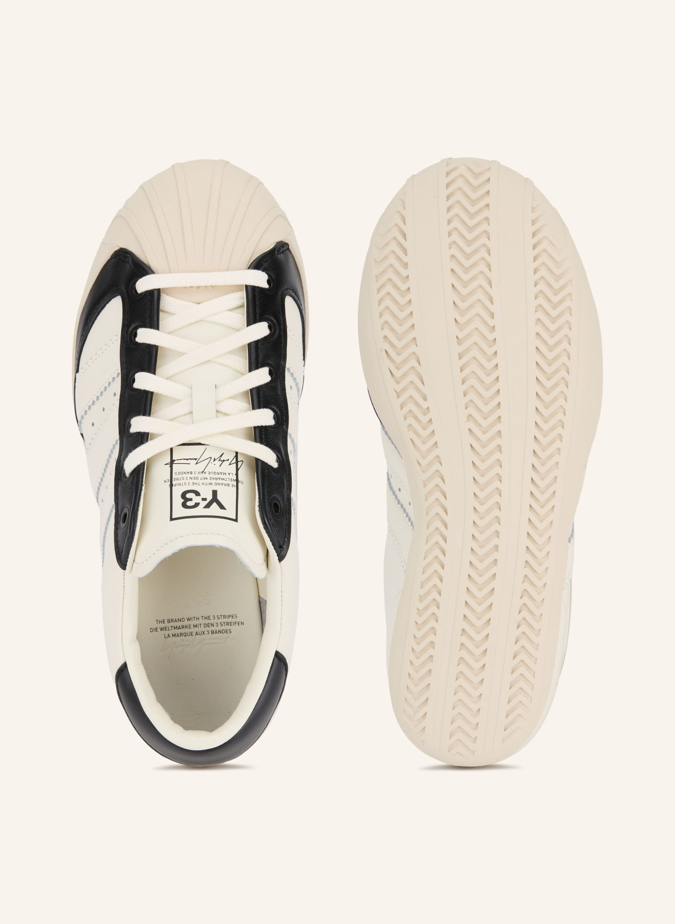 Y-3 Sneaker Y-3 SUPERSTAR 3G: WEISS / SCHWARZ