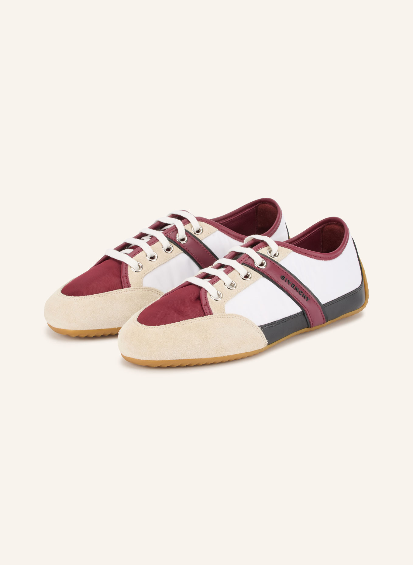 GIVENCHY Sneakers: DARK RED / BEIGE / WHITE