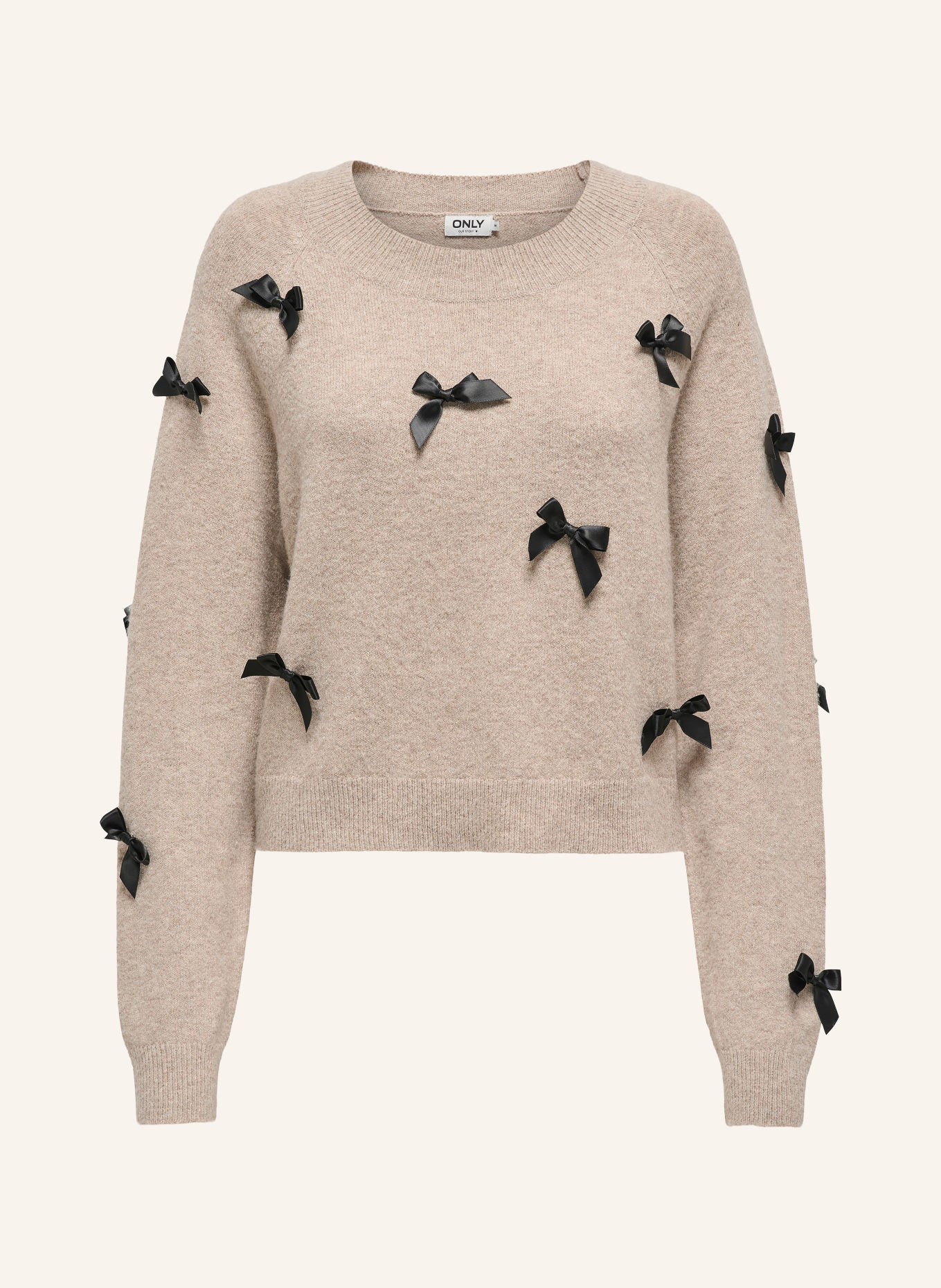 ONLY Pullover: BEIGE / SCHWARZ