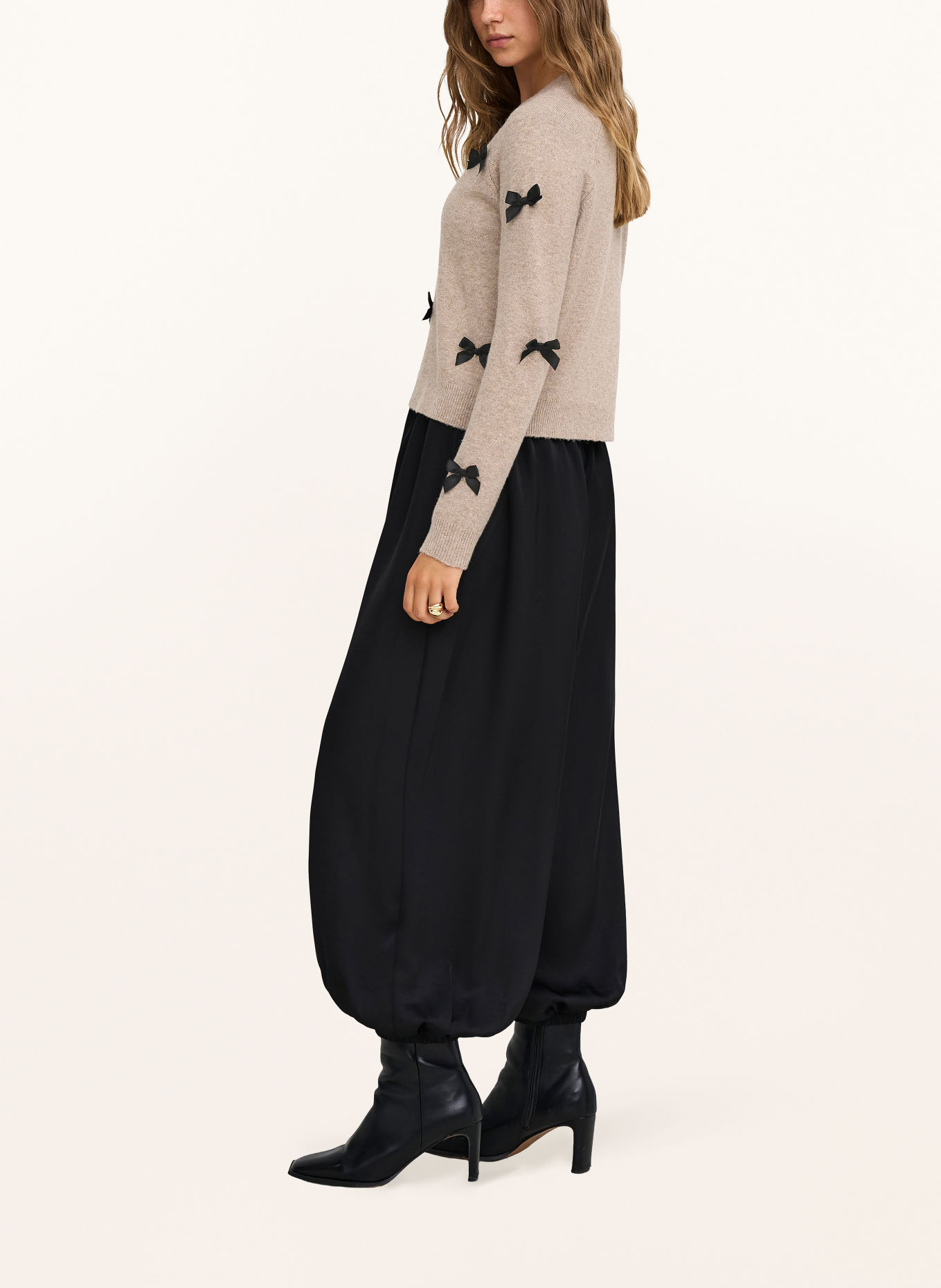 ONLY Pullover: BEIGE / SCHWARZ