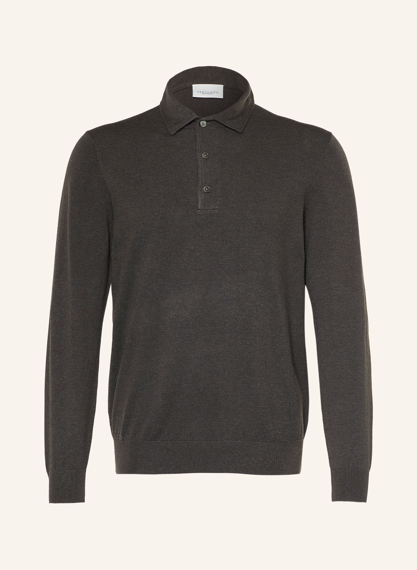 PROFUOMO Gebreid poloshirt: MARRON FONCÉ