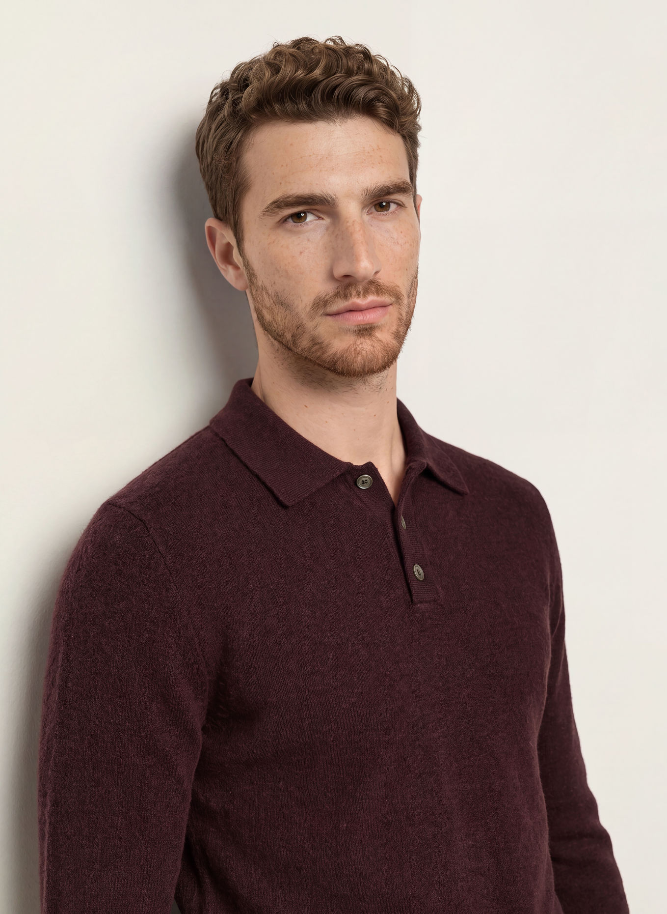 PROFUOMO Knit polo shirt: DARK PURPLE