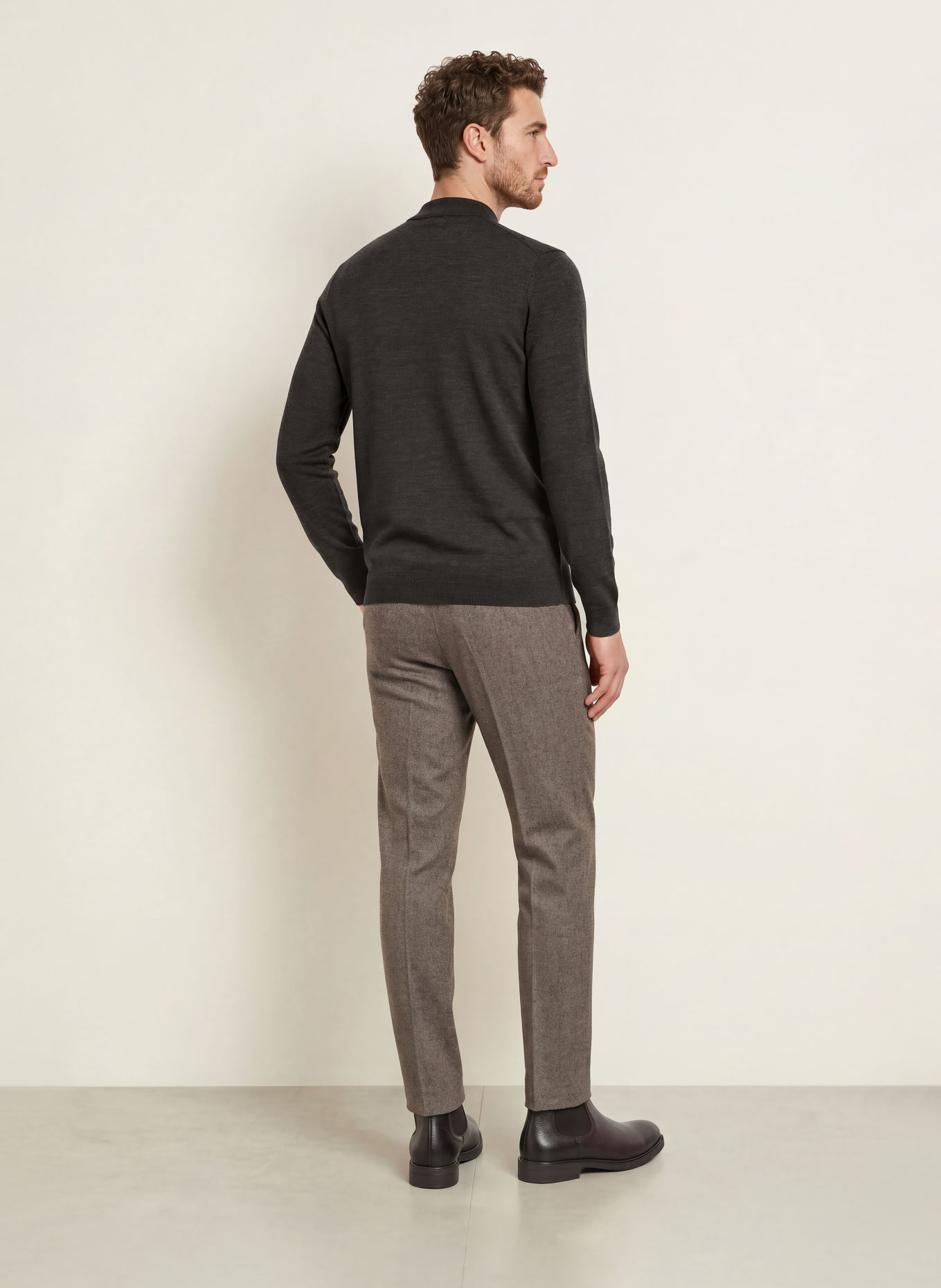 PROFUOMO Trui: MARRON FONCÉ