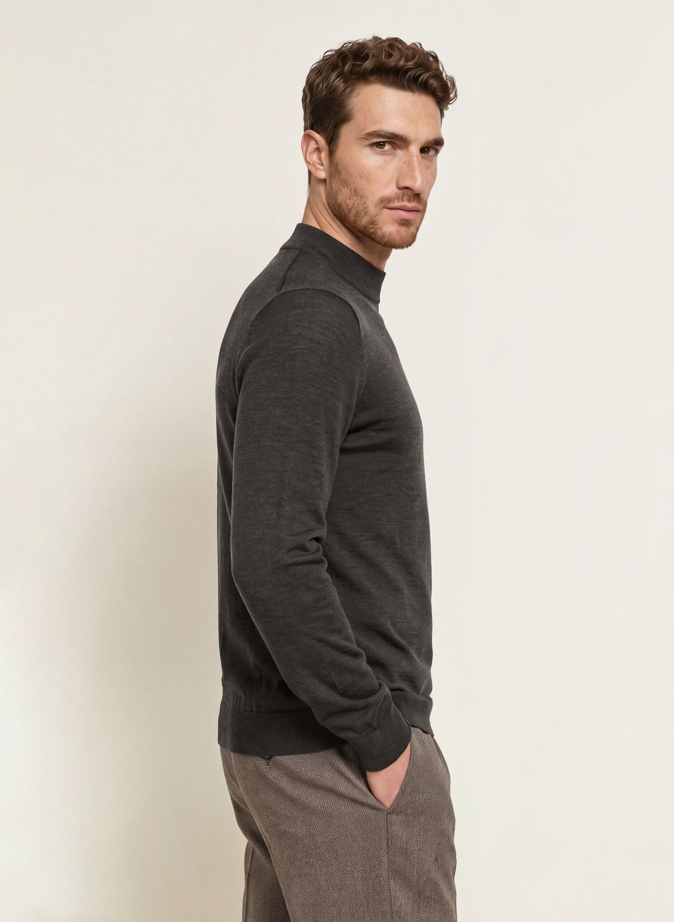 PROFUOMO Trui: MARRON FONCÉ