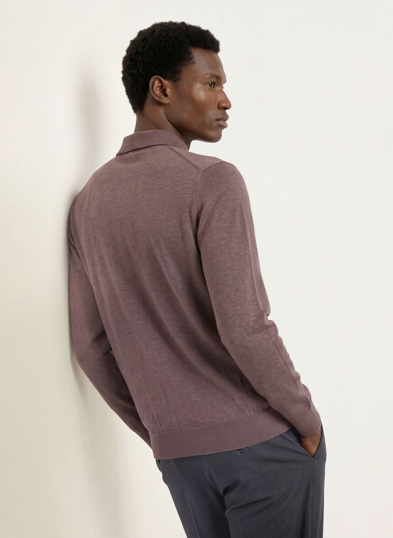PROFUOMO Gebreid poloshirt: PAARS