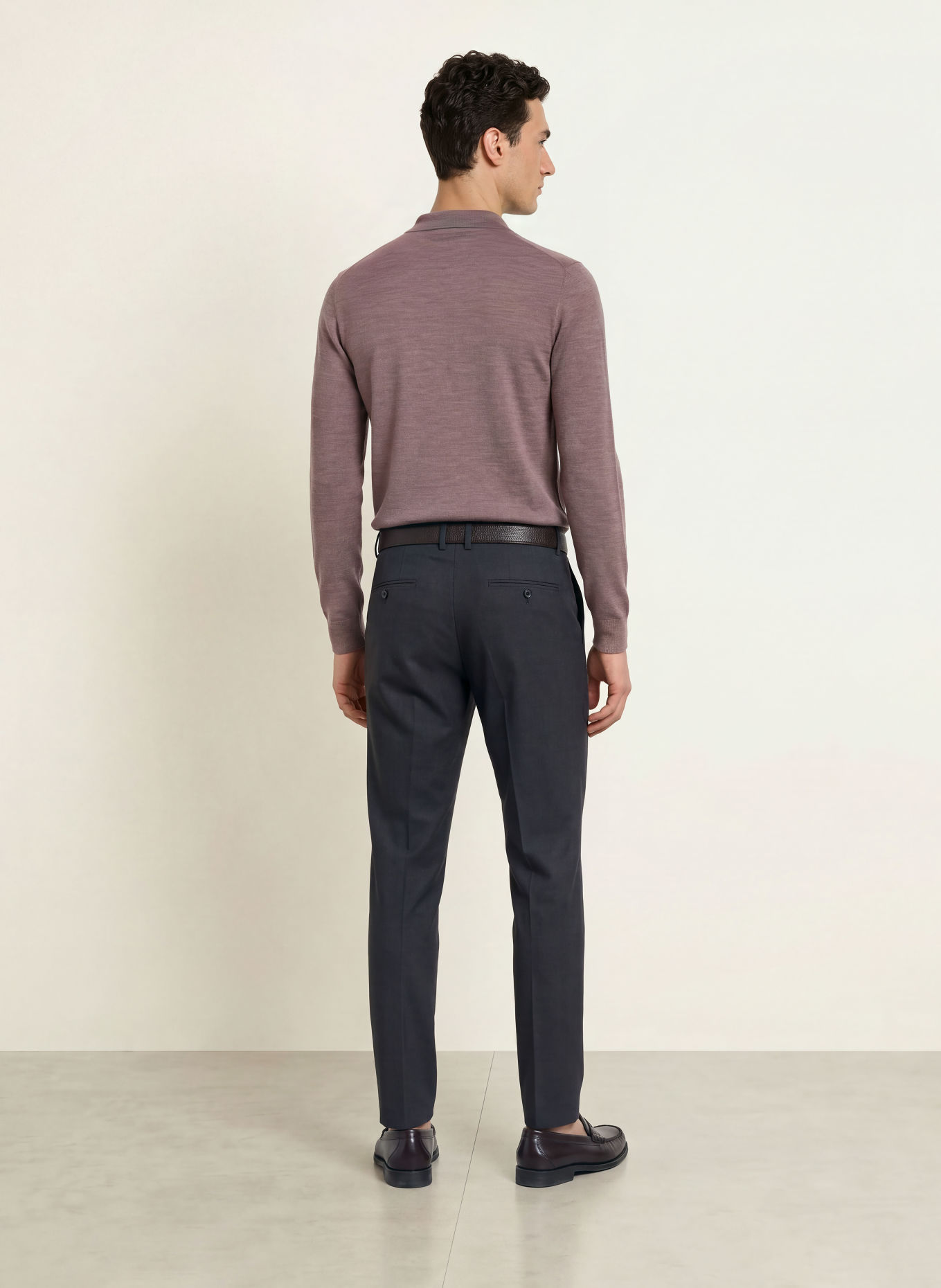 PROFUOMO Gebreid poloshirt: PAARS