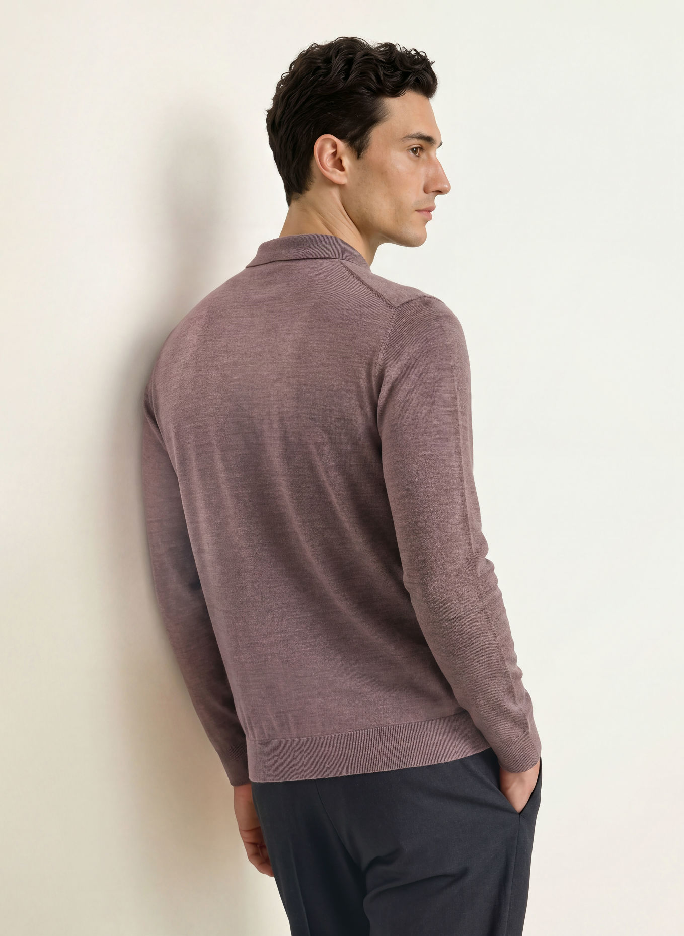 PROFUOMO Gebreid poloshirt: PAARS