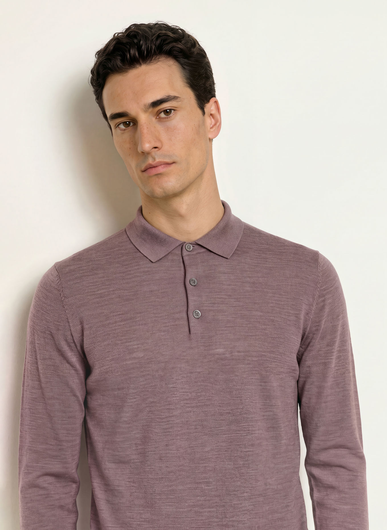 PROFUOMO Gebreid poloshirt: PAARS