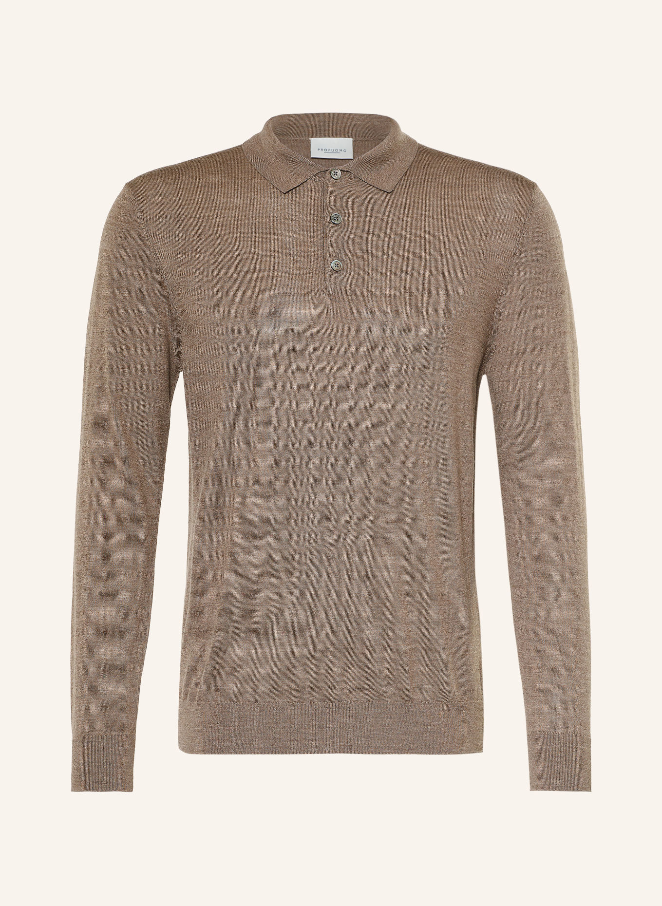 PROFUOMO Gebreid poloshirt: BRUIN