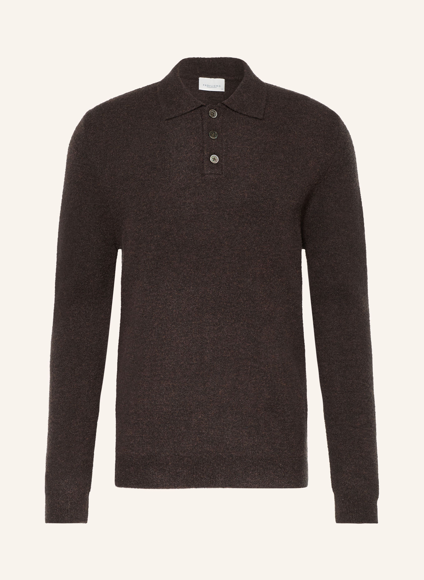 PROFUOMO Knit polo shirt: DARK BROWN