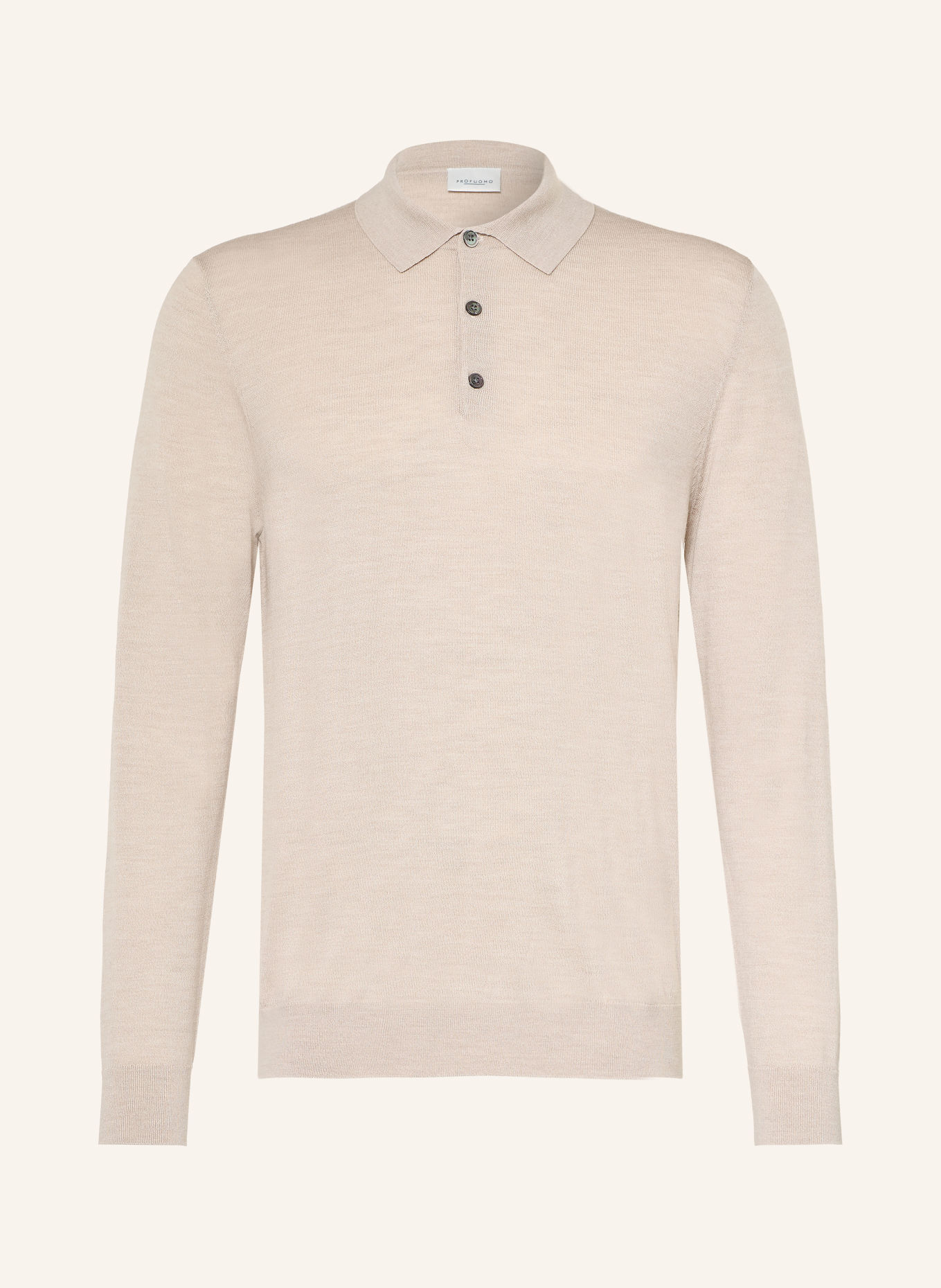 PROFUOMO Gebreid poloshirt: BEIGE