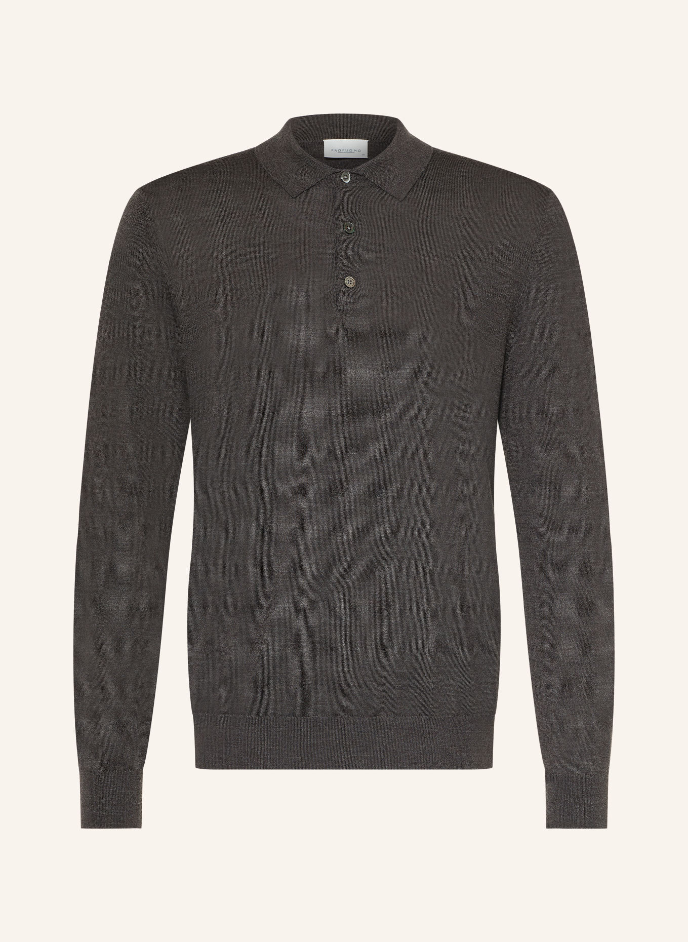 PROFUOMO Gebreid poloshirt: MARRON FONCÉ