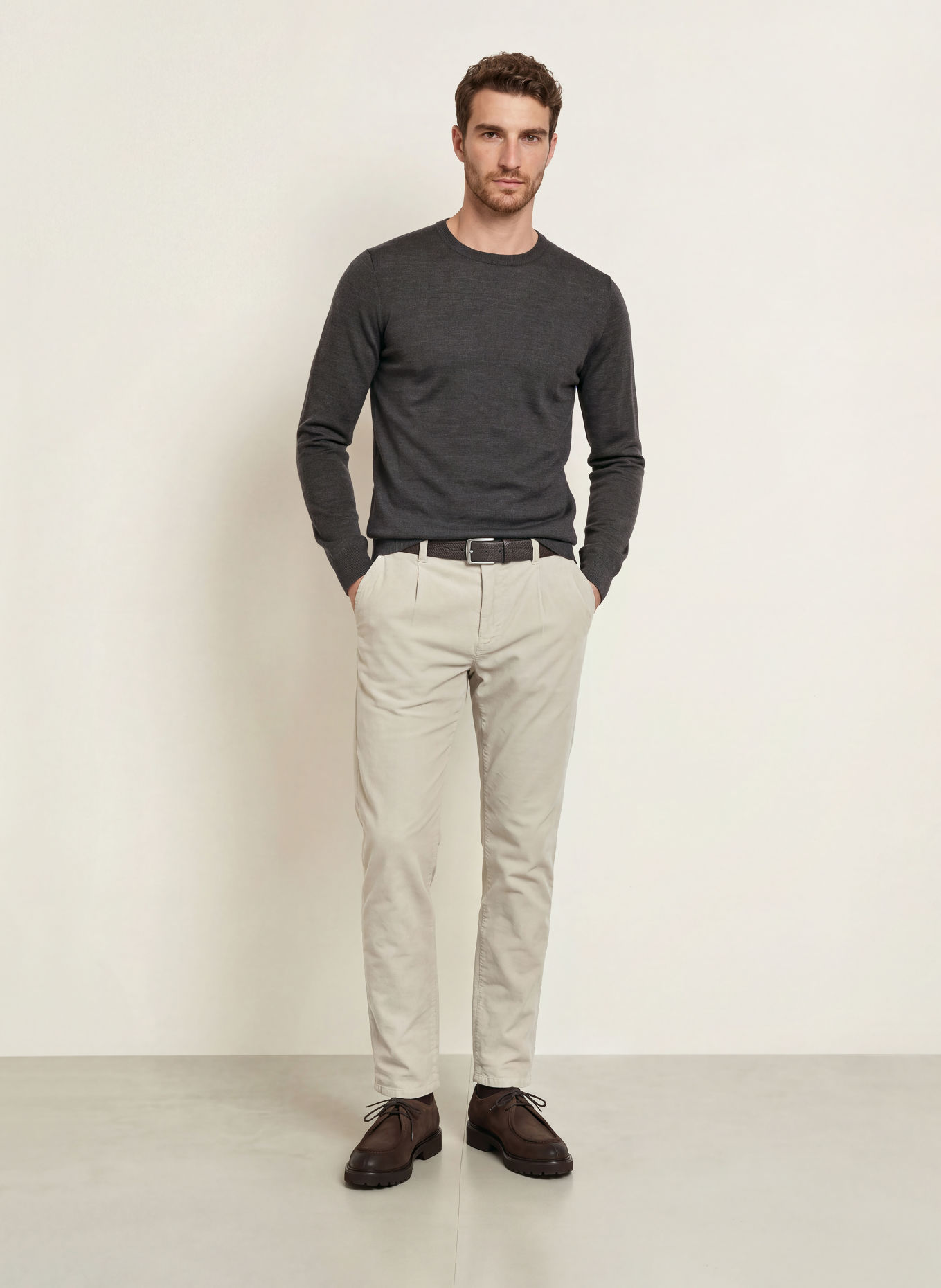 PROFUOMO Trui: MARRON FONCÉ