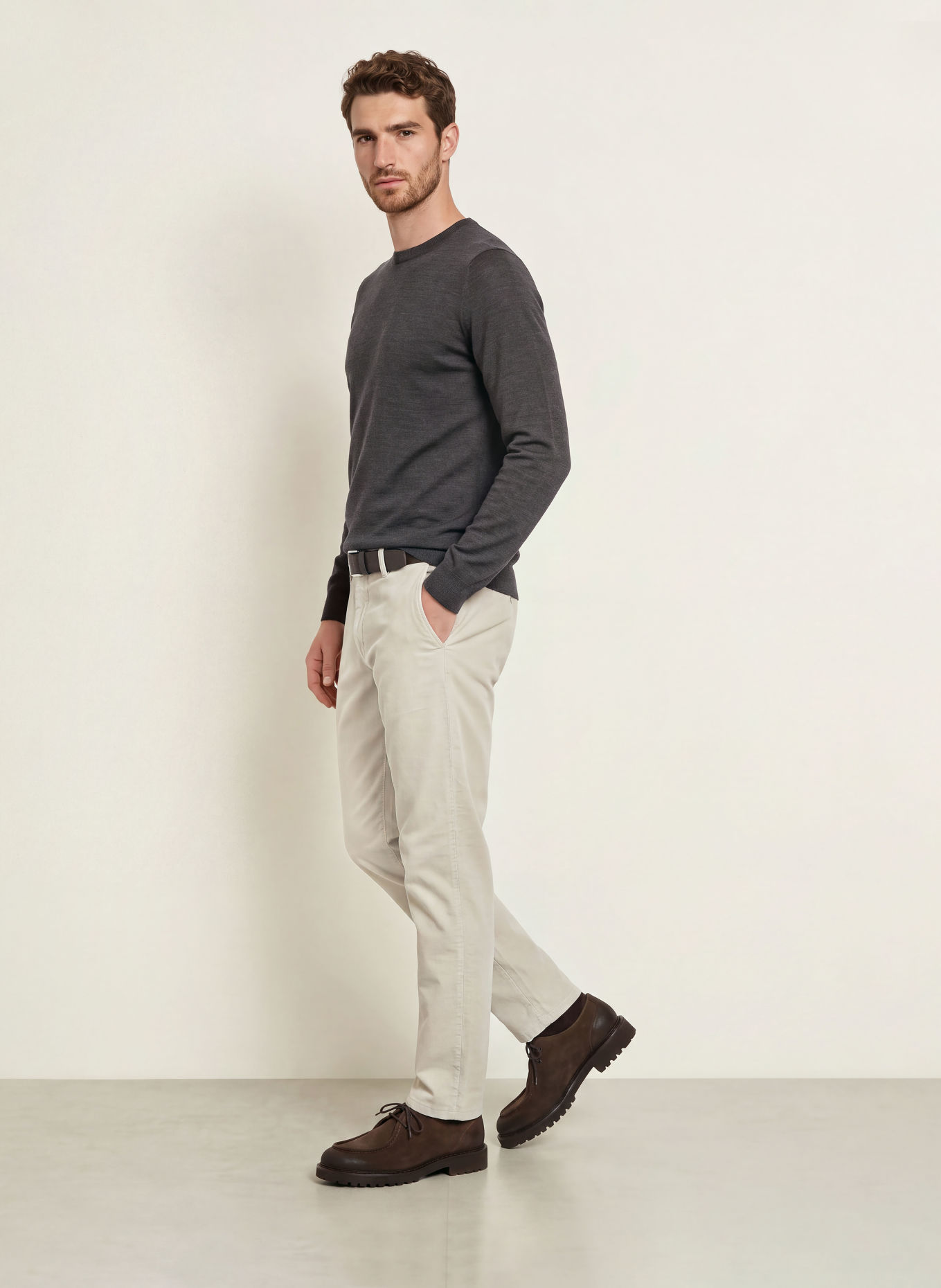 PROFUOMO Trui: MARRON FONCÉ