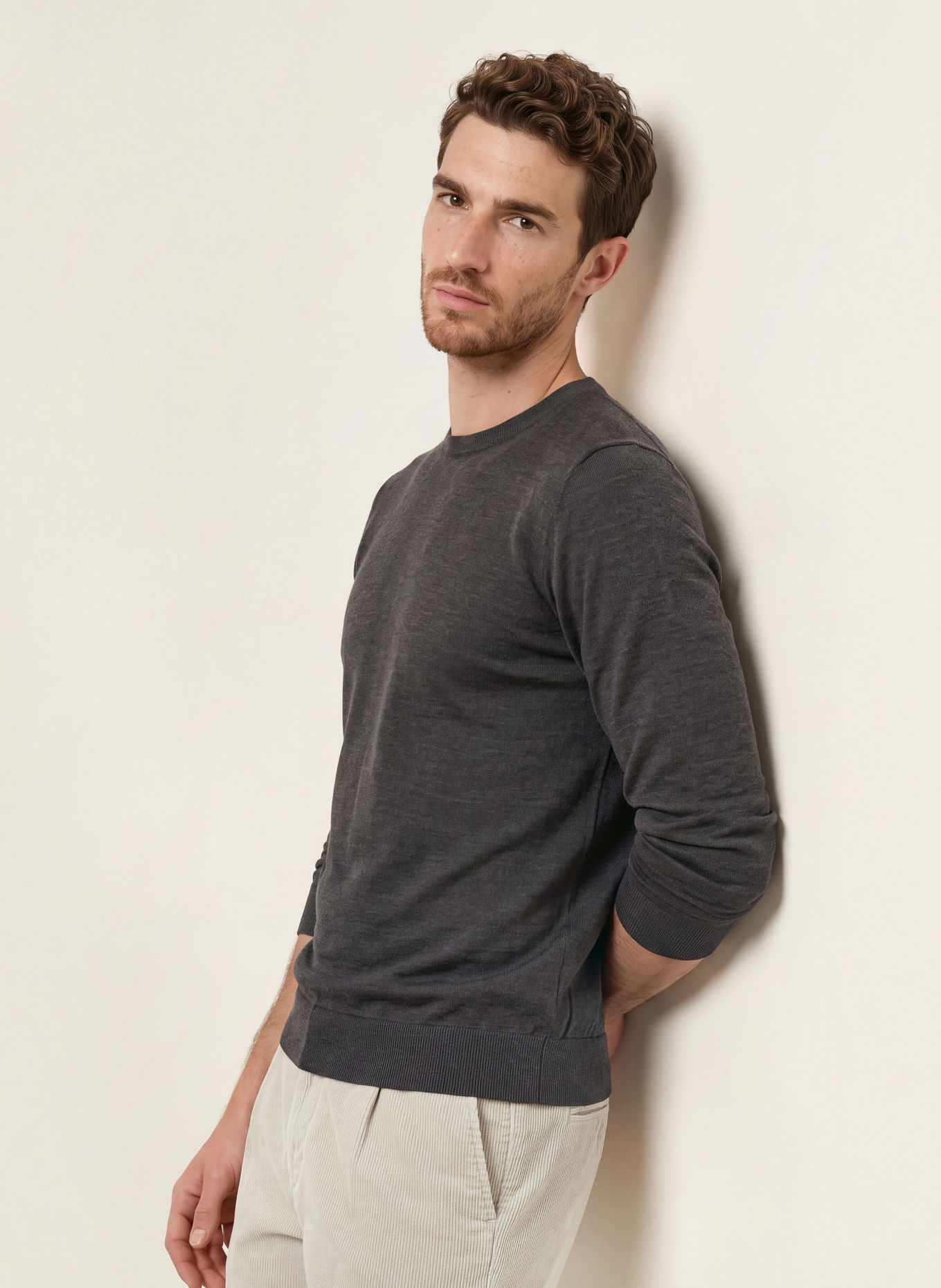 PROFUOMO Trui: MARRON FONCÉ