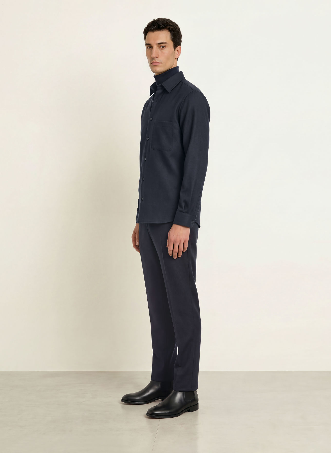 PROFUOMO Surchemise: BLEU FONCÉ