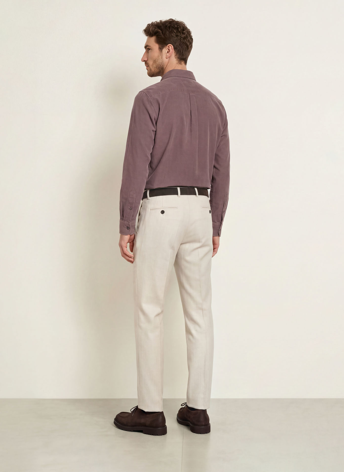 PROFUOMO Chemise en velours côtelé, coupe décontractée: LILAS