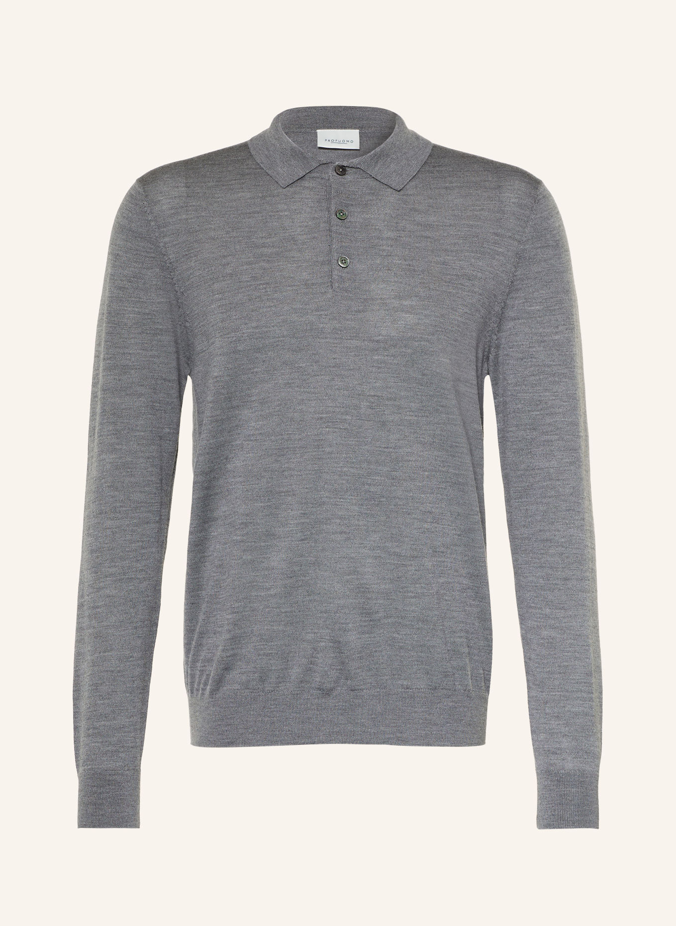 PROFUOMO Gebreid poloshirt: GRIJS
