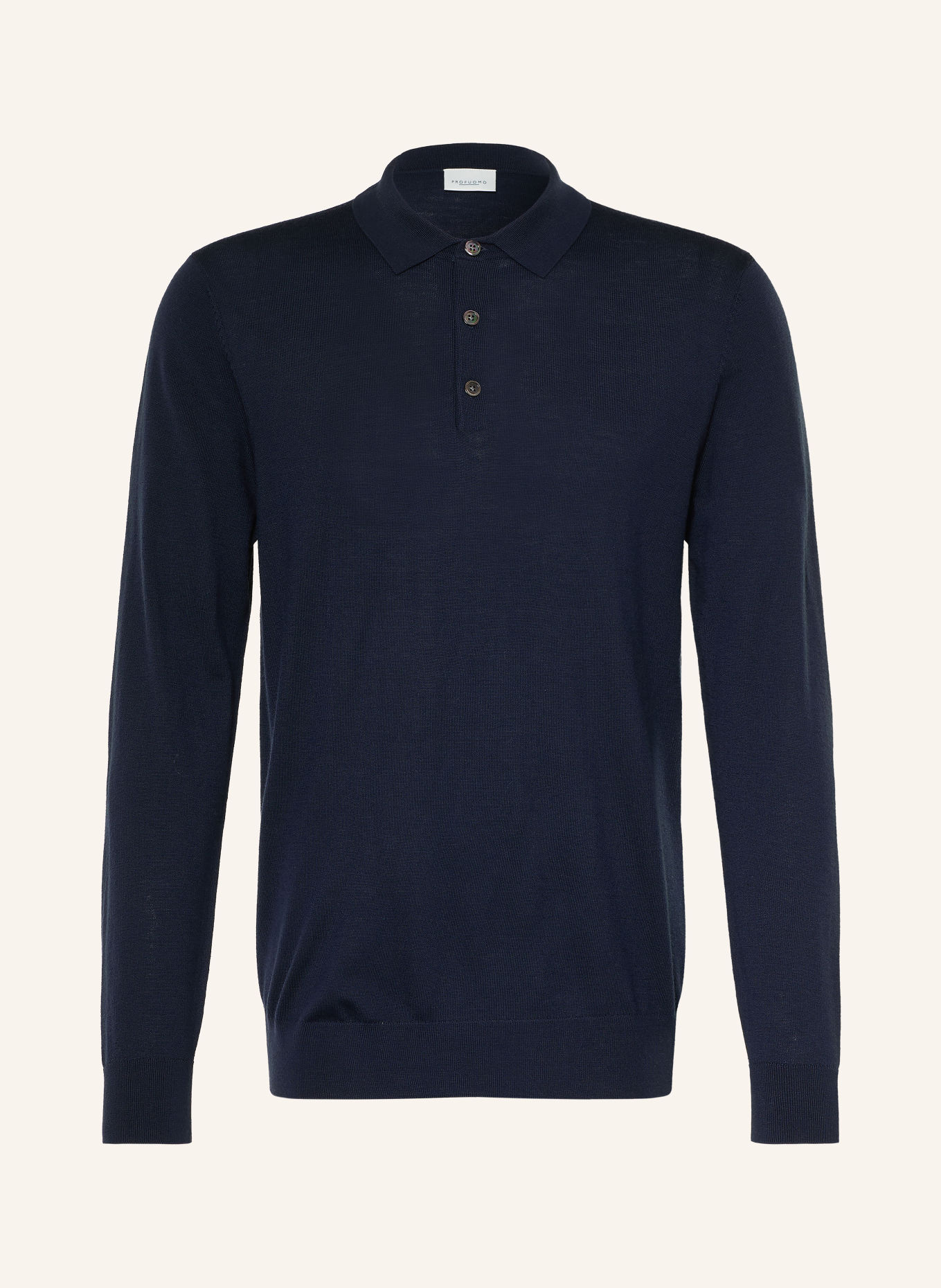 PROFUOMO Gebreid poloshirt: DONKERBLAUW