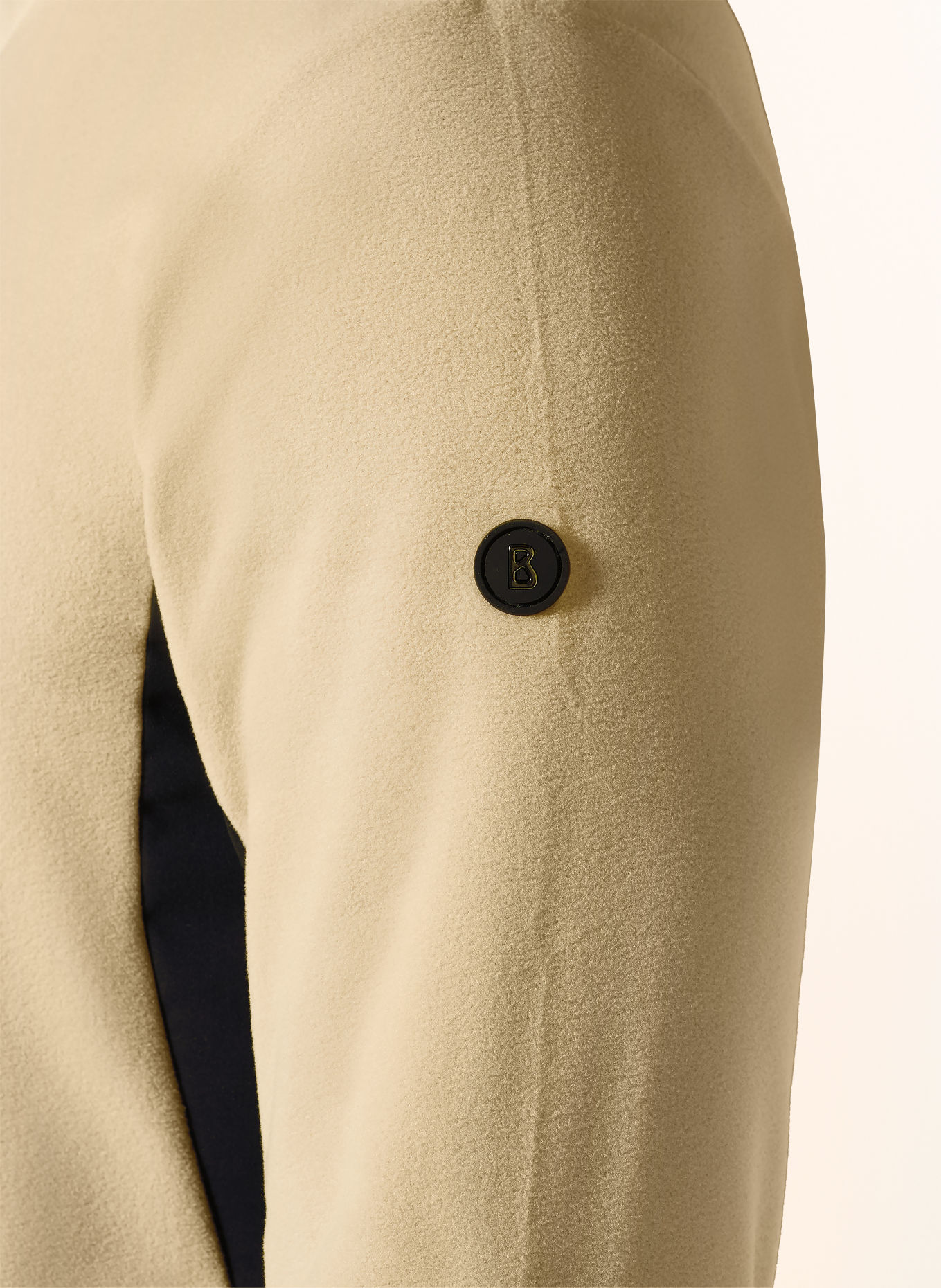 BOGNER Fleecetrui met halve rits HARVEY: BEIGE / ZWART