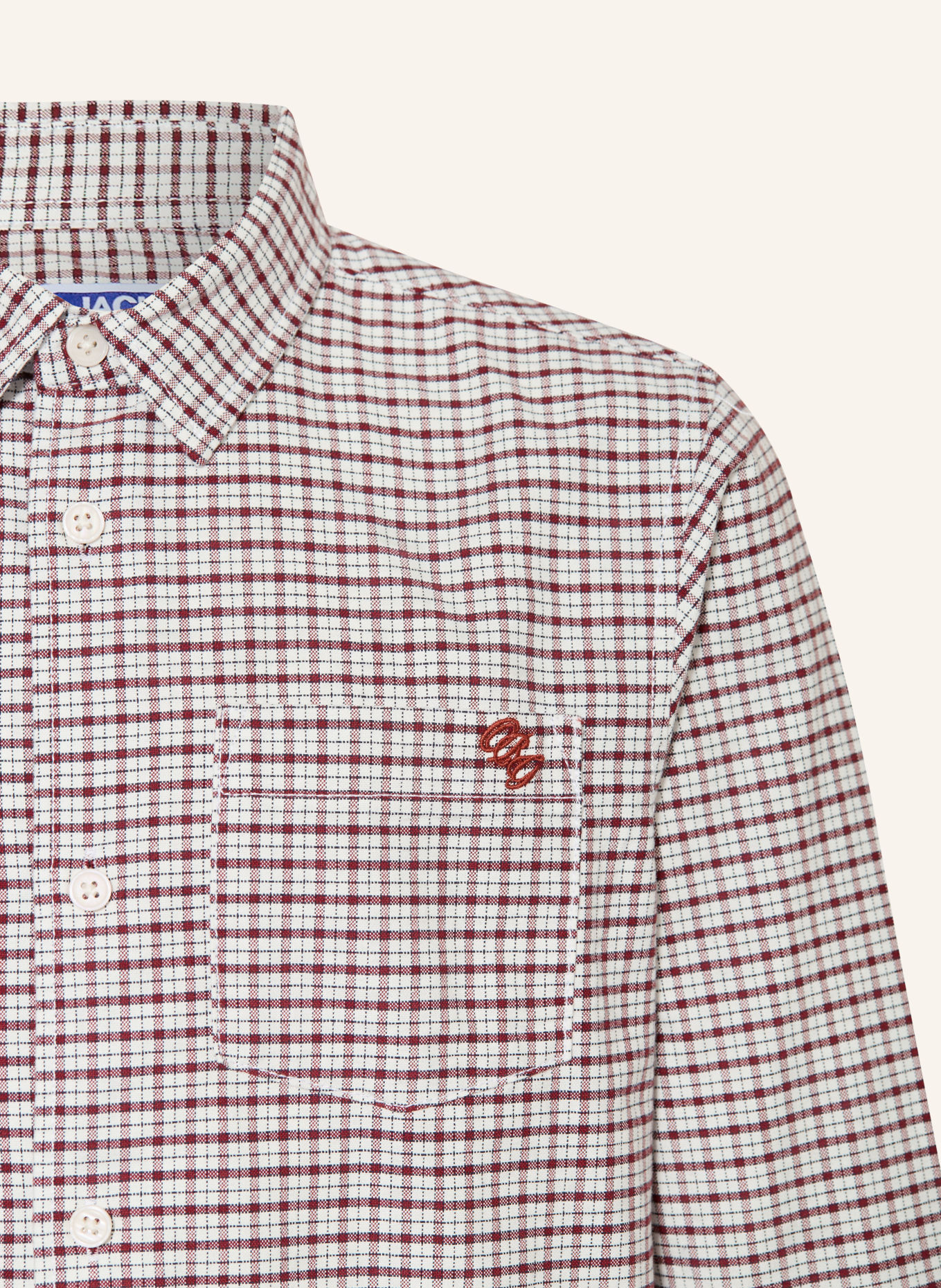JACK&JONES Chemise: BLANC / ROUGE FONCÉ / NOIR