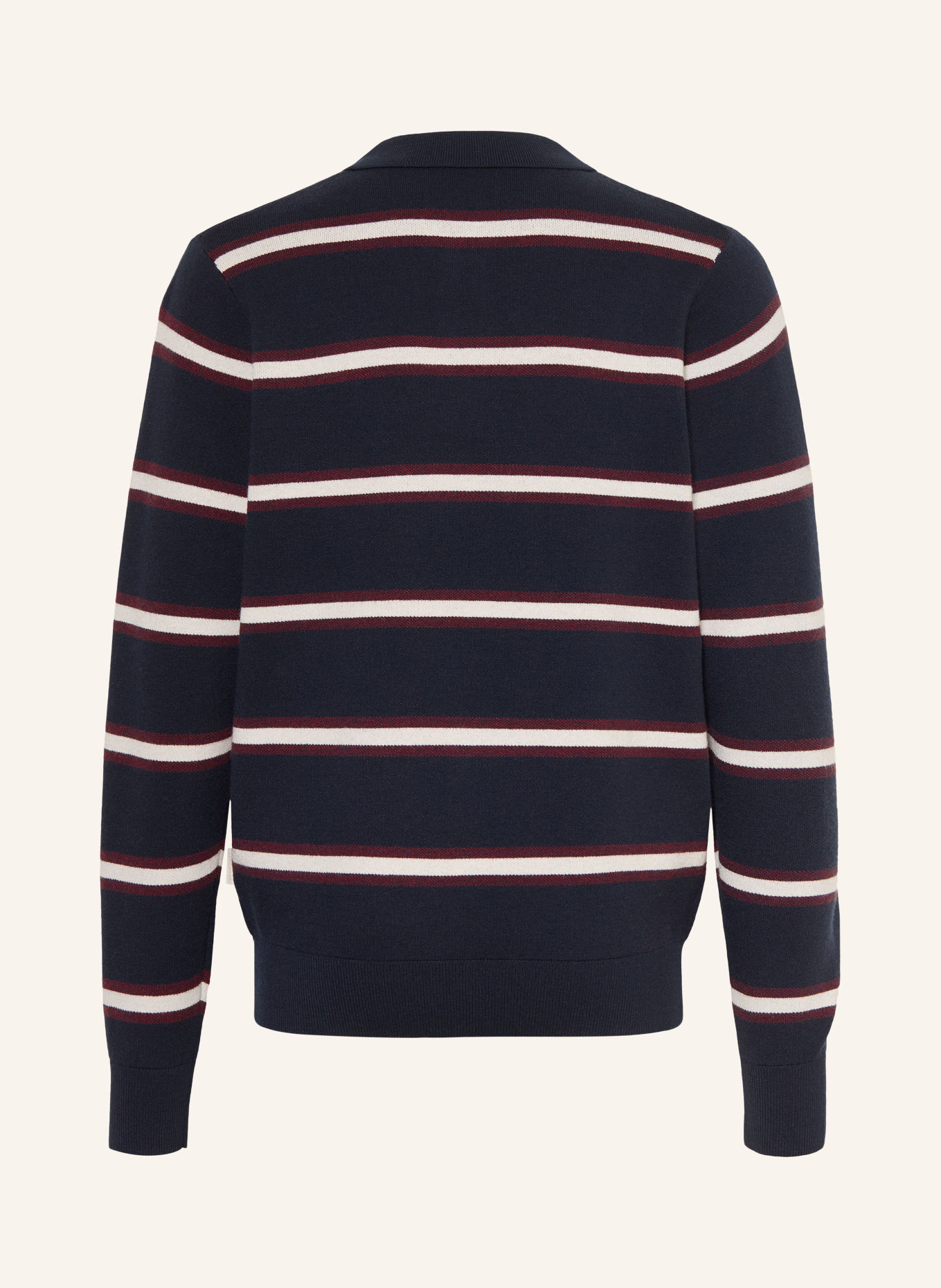JACK&JONES Strick-Poloshirt: DUNKELBLAU / BRAUN / WEISS