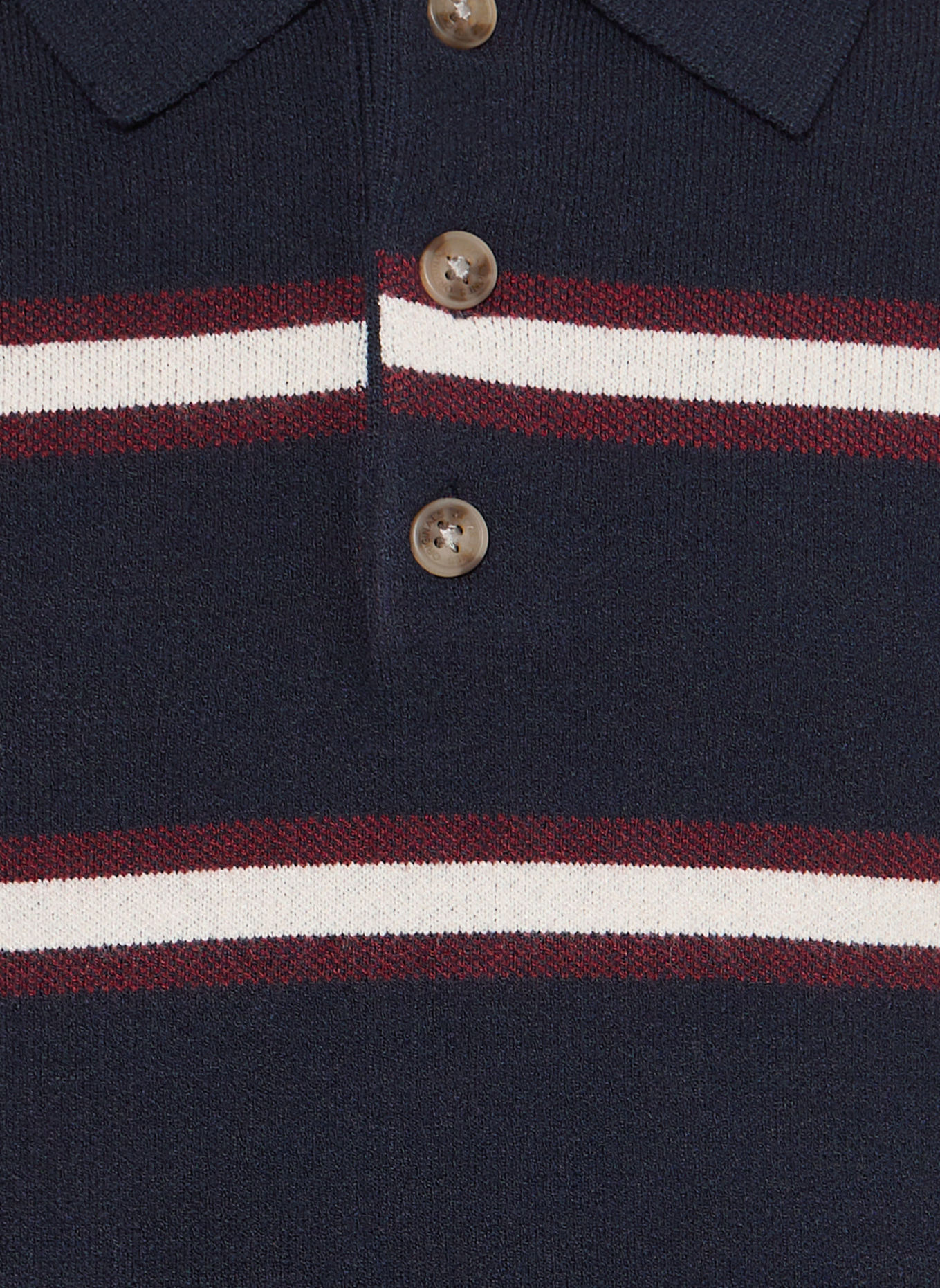 JACK&JONES Strick-Poloshirt: DUNKELBLAU / BRAUN / WEISS