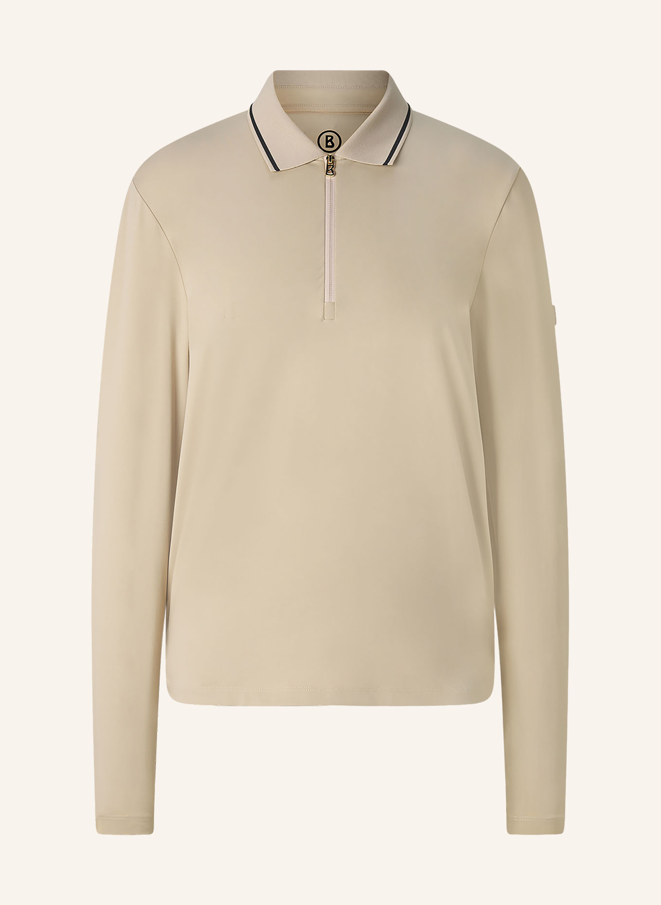 BOGNER LAURISSA Performance Polo Shirt: BEIGE / BLACK