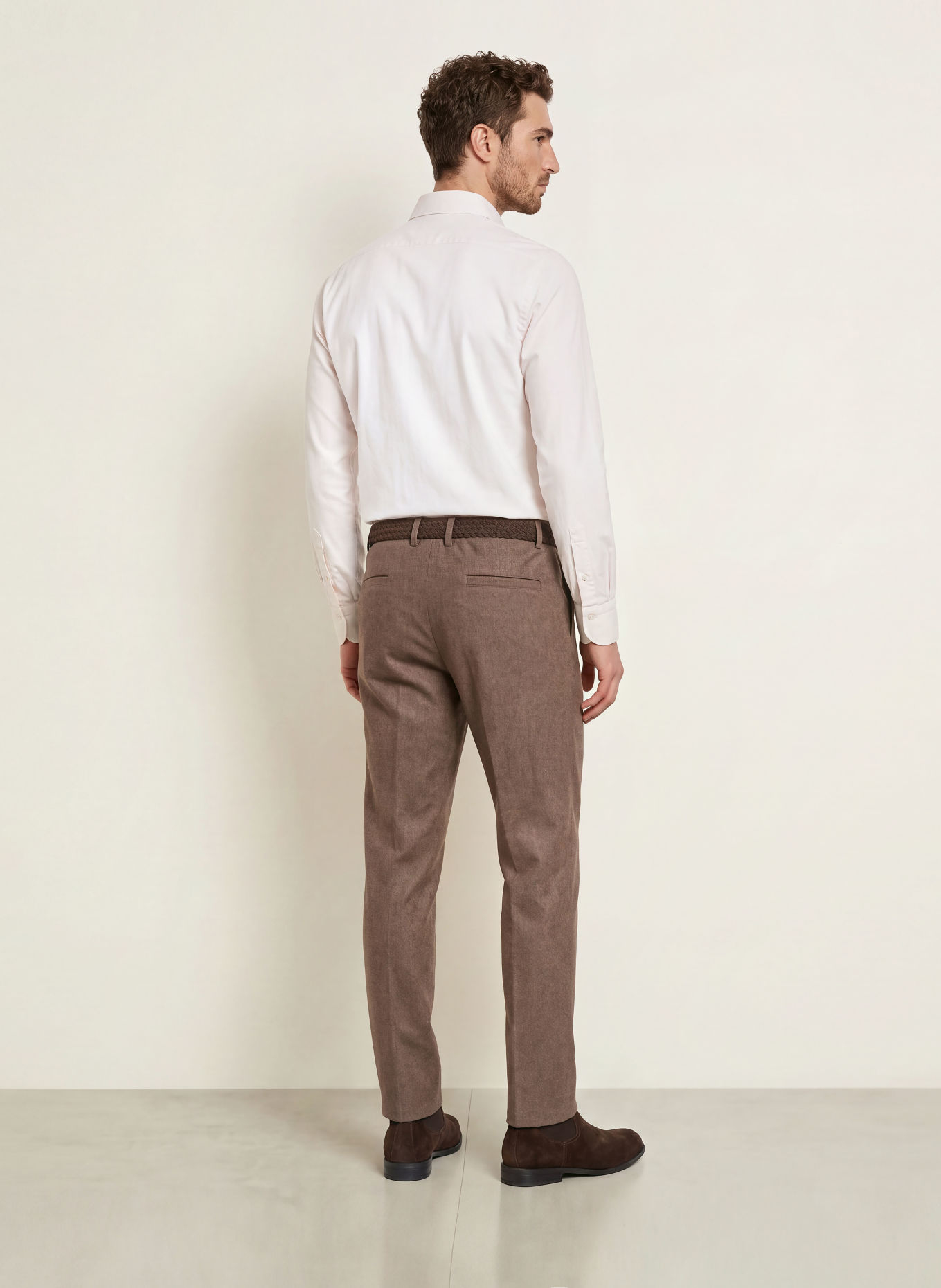 FINAMORE 1925 Flanellhemd TOKYO SERGIO Slim Fit: ECRU