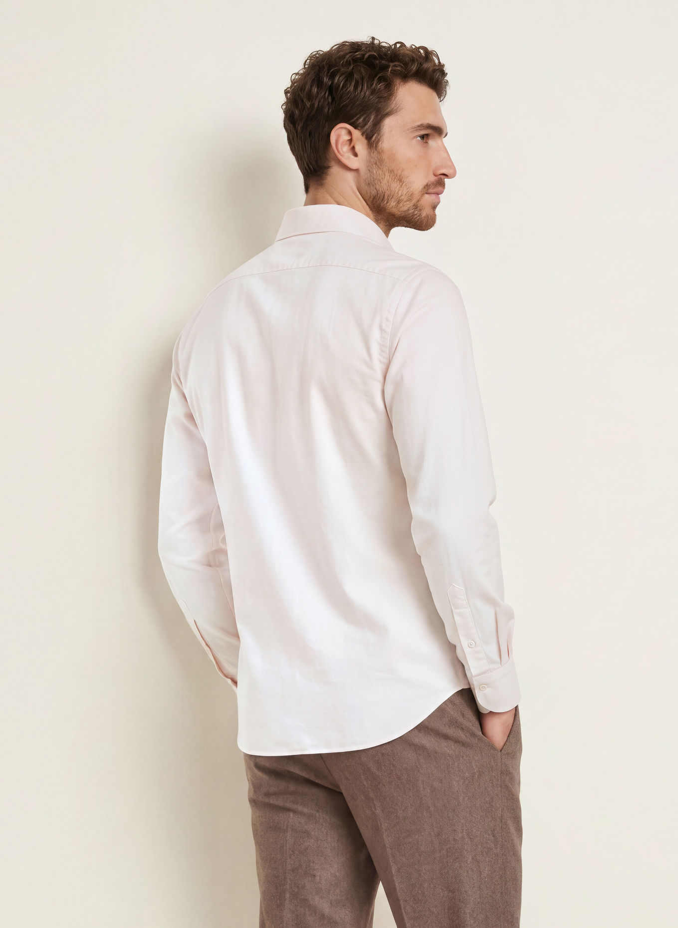 FINAMORE 1925 Flanellhemd TOKYO SERGIO Slim Fit: ECRU