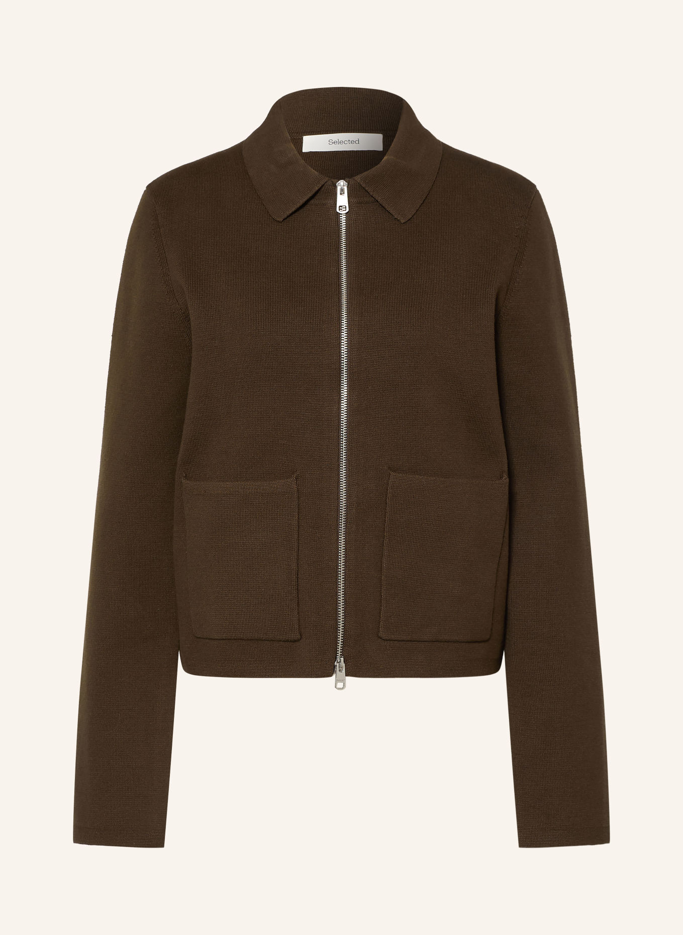 SELECTED Strickjacke: DUNKELBRAUN