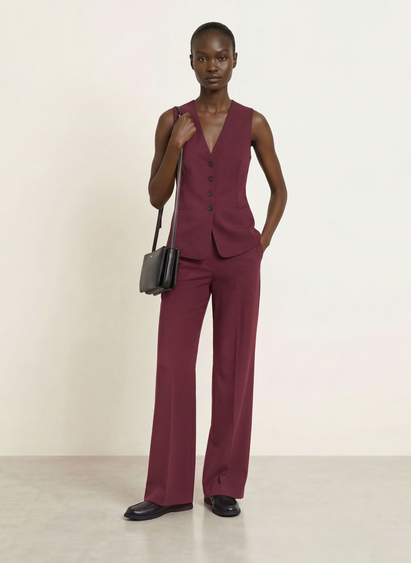BOSS Blazer sans manches JAVESTA: ROUGE FONCÉ