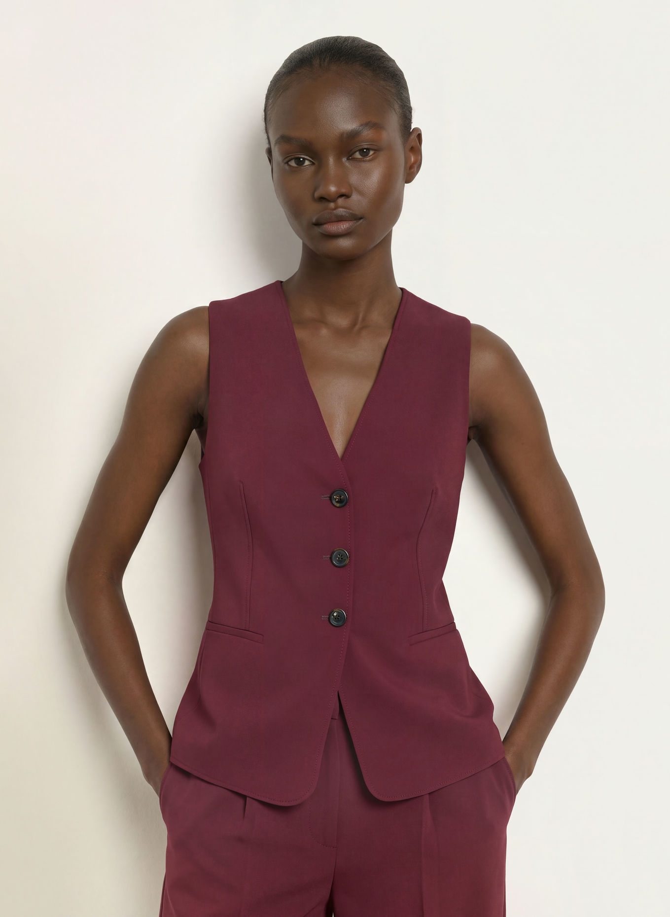 BOSS Blazer sans manches JAVESTA: ROUGE FONCÉ