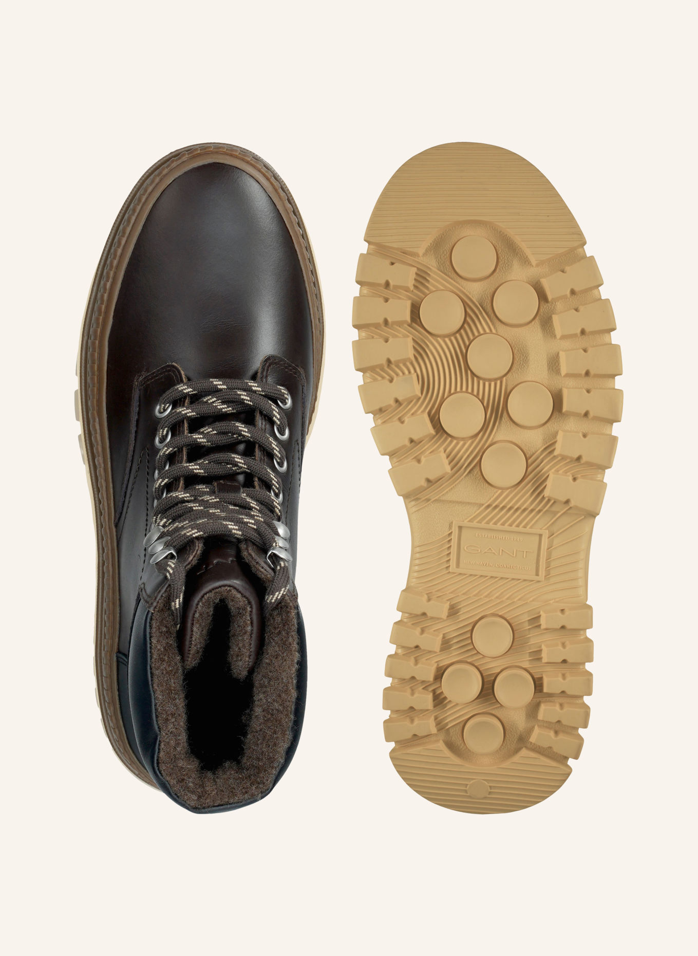 GANT Veterboots NEBRADA: MARRON FONCÉ / LICHTBRUIN