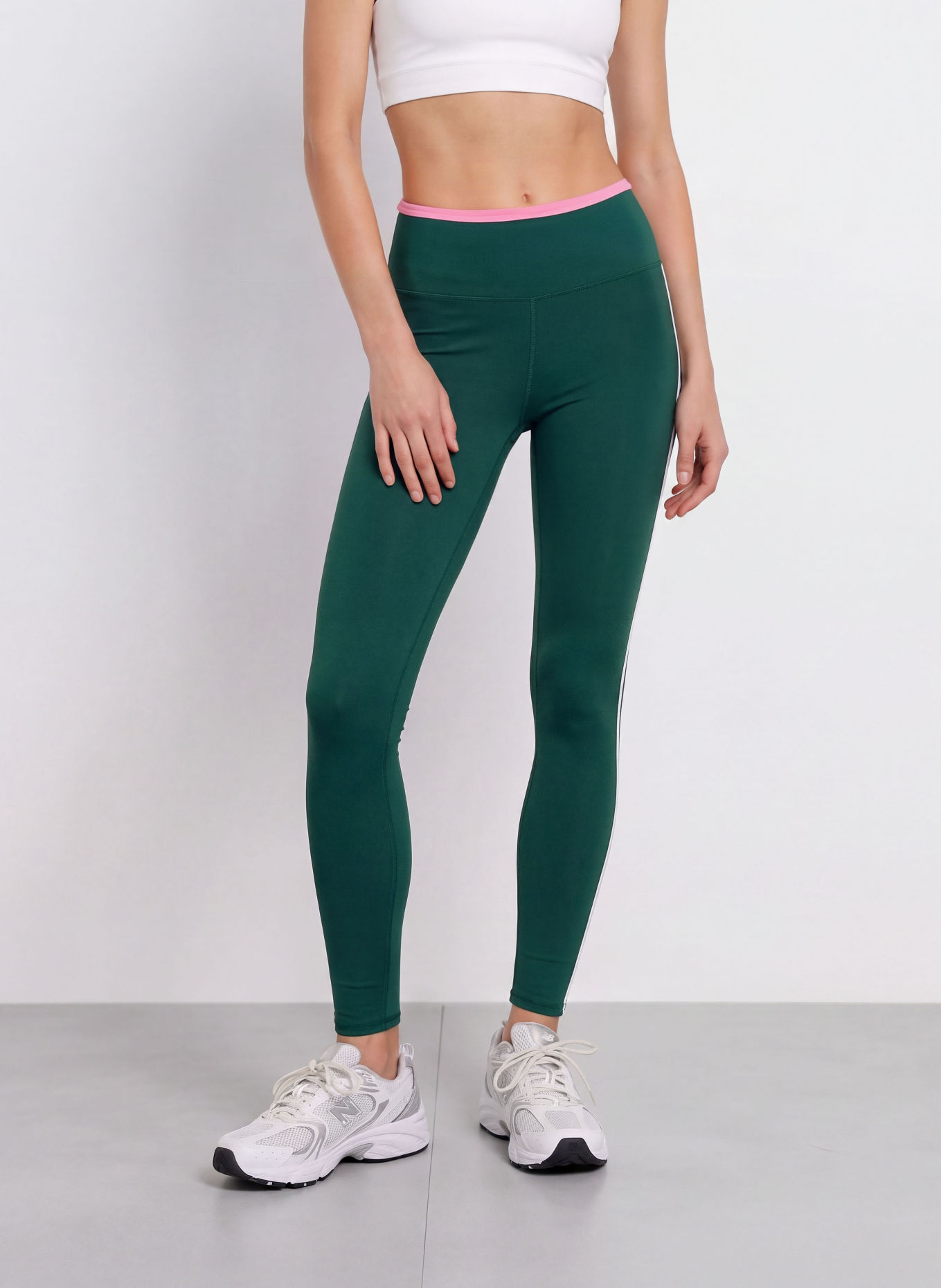 VARLEY Legging: GROEN / ROZE / WIT