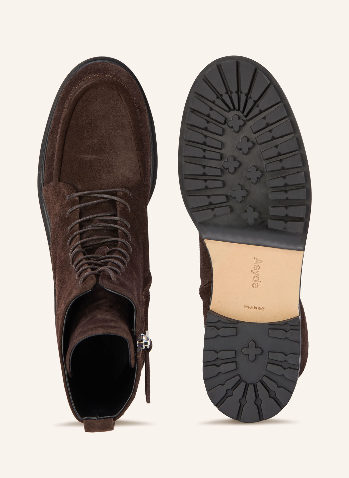 Aeyde Boots à lacets TATE: MARRON FONCÉ