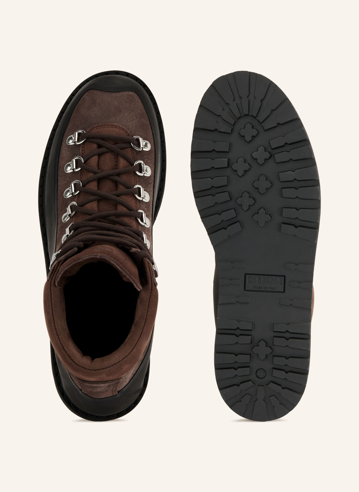 DIEMME Veterboots ROCCIA VET GOMMA: MARRON FONCÉ / ZILVER / ZWART