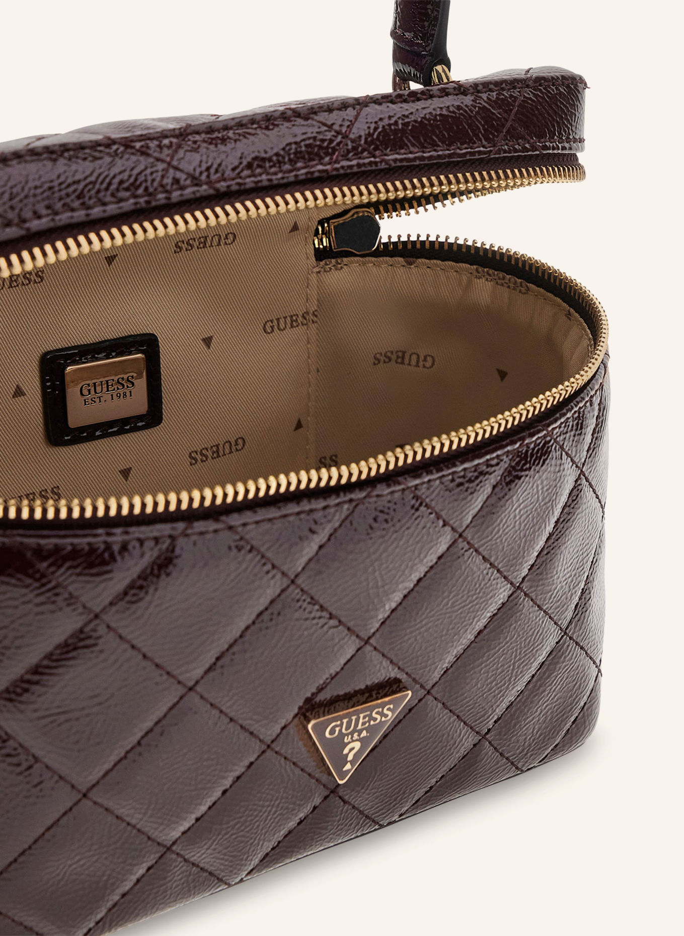 GUESS JULIET Handbag: DARK RED / GOLD
